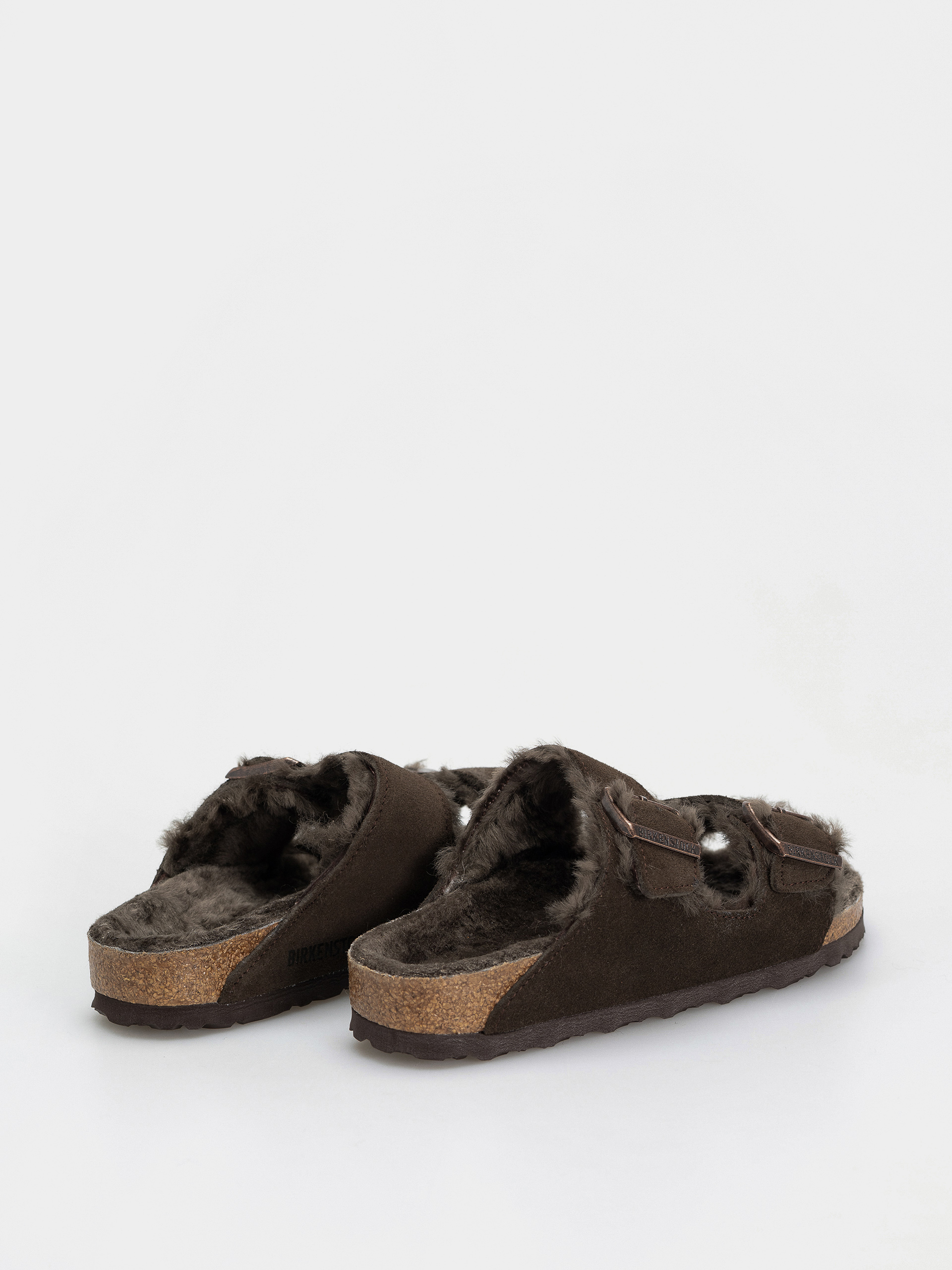 Plážovky Birkenstock Arizona Shearling Suede Leather Fur Narrow Wmn (mocha)