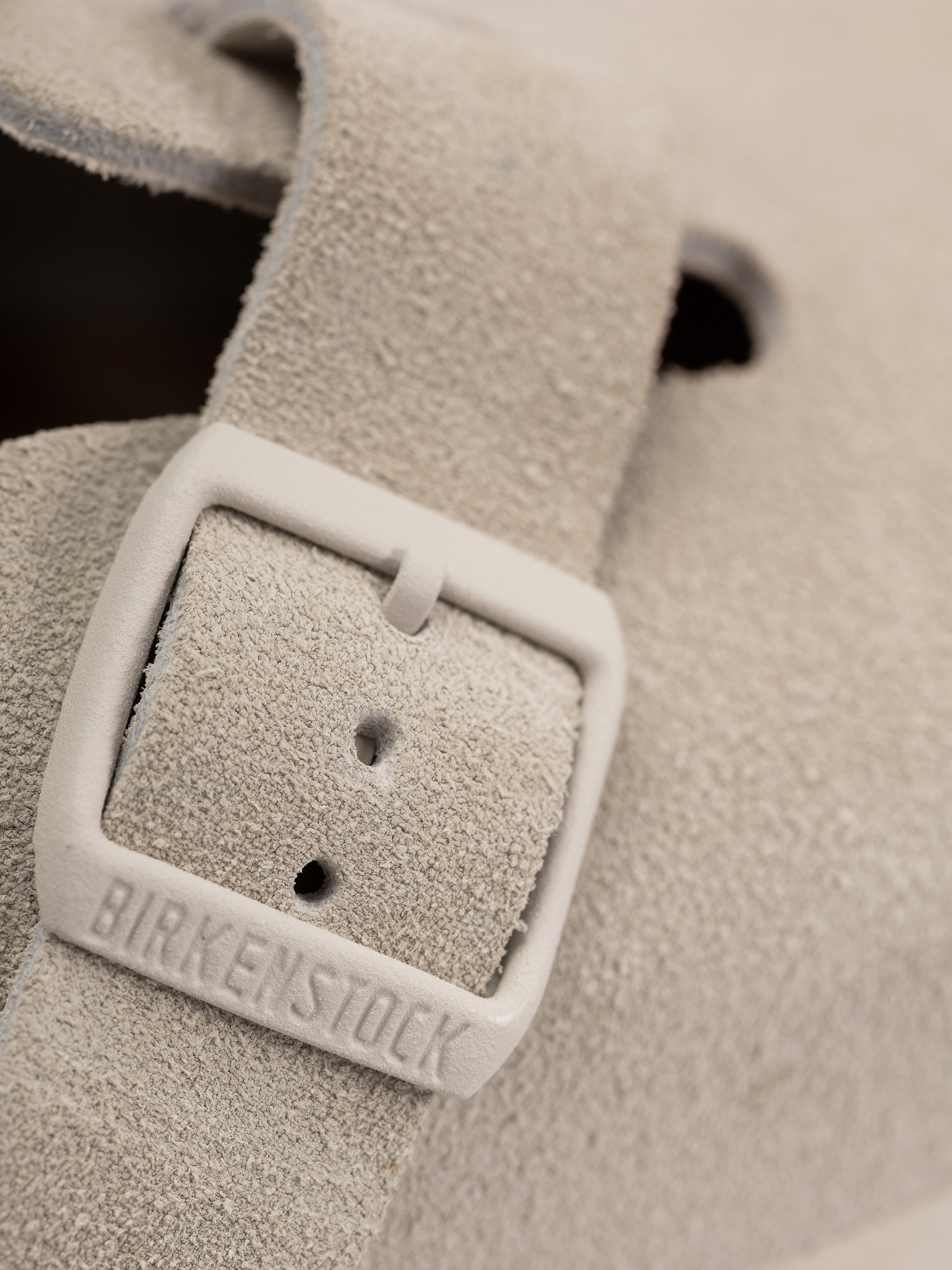 Plážovky Birkenstock Boston Suede Leather Regular (antique white)