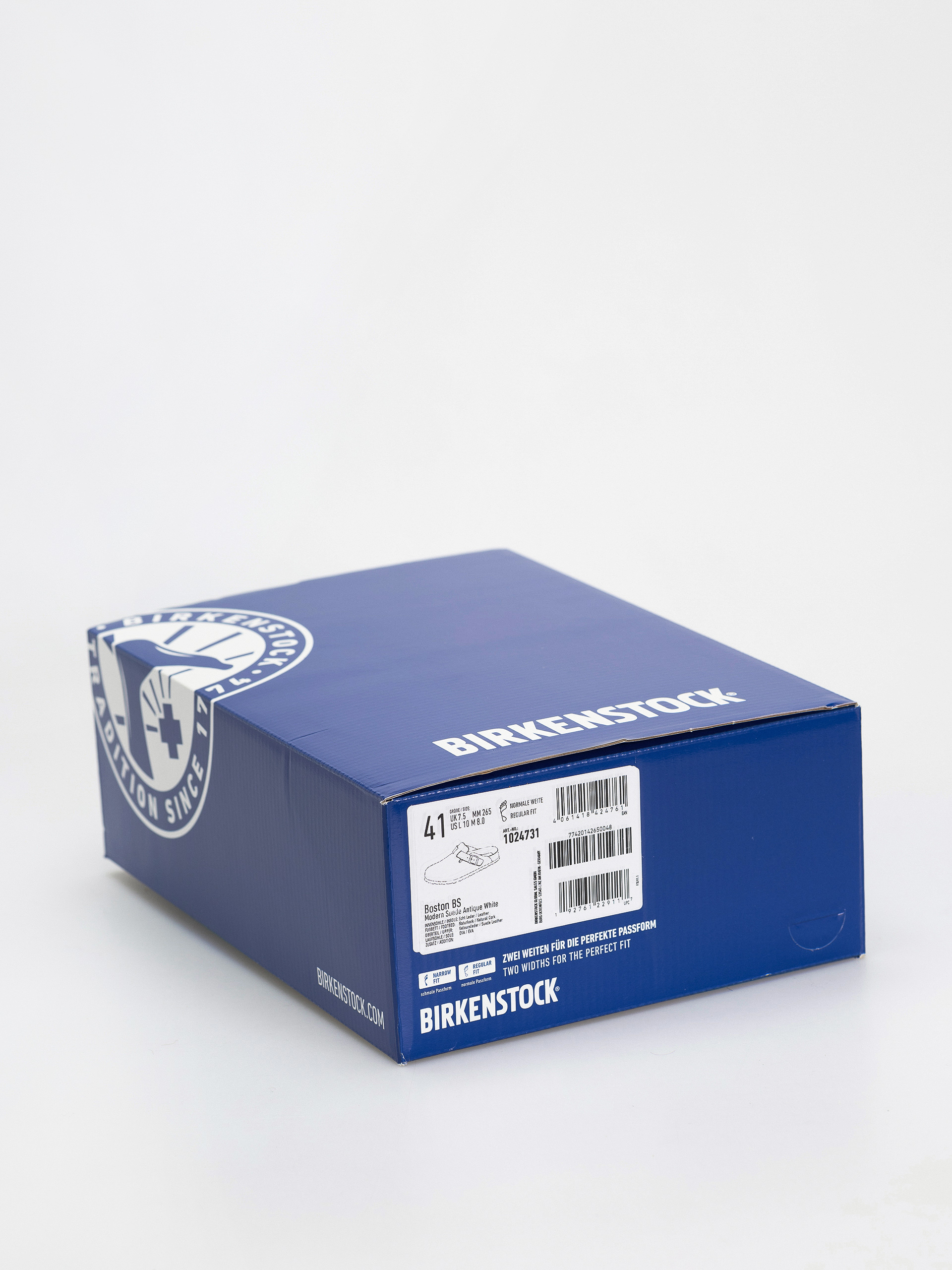 Plážovky Birkenstock Boston Suede Leather Regular (antique white)