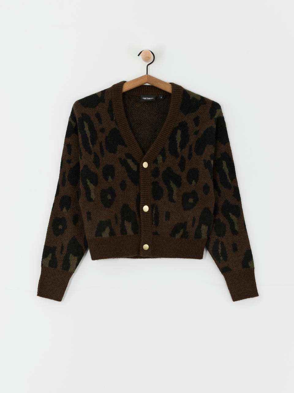 Svetr Carhartt WIP Merton Cardigan Wmn (camo leo jacquard/tamarind)