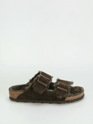 Plážovky Birkenstock Arizona Shearling Suede Leather Fur Narrow Wmn (mocha)