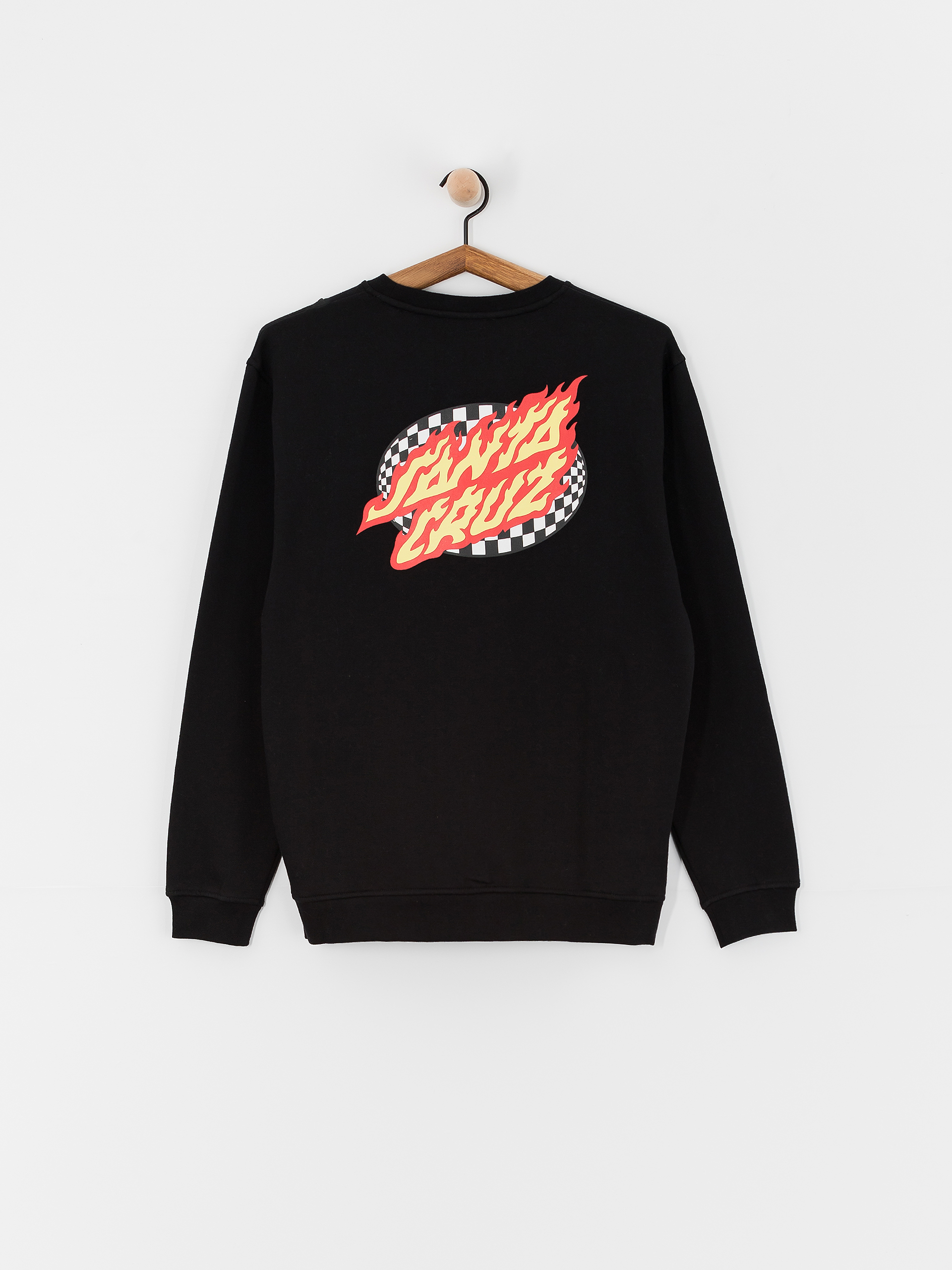 Mikina Santa Cruz Oval Check Flame (black)