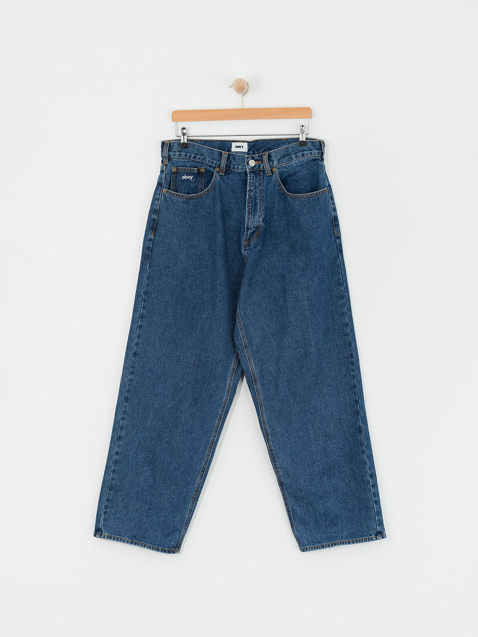 Kalhoty OBEY Bigwig Baggy Denim (stone wash indigo)