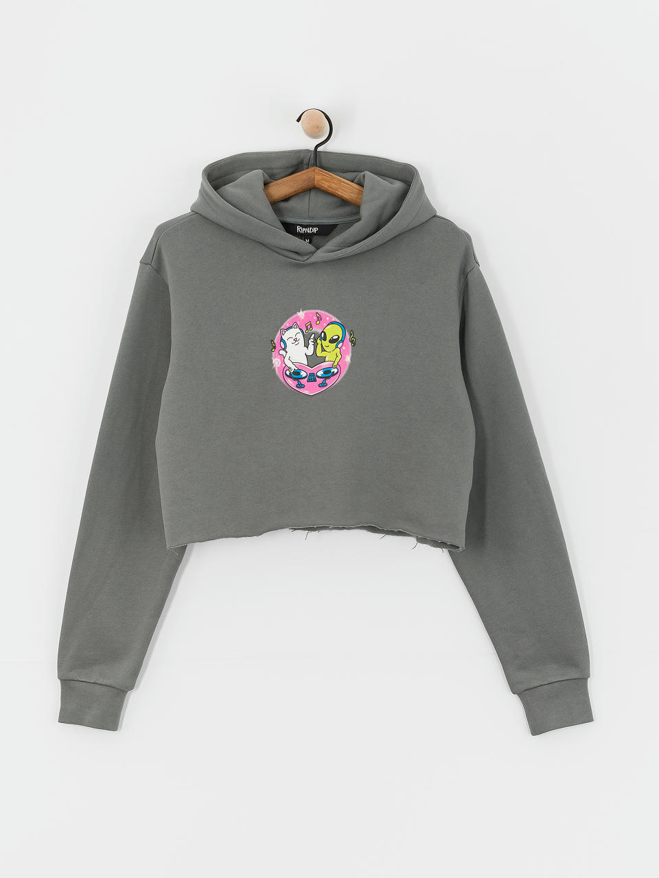 Mikina s kapucí RipNDip Love Is Ripndip Cropped HD (charcoal)