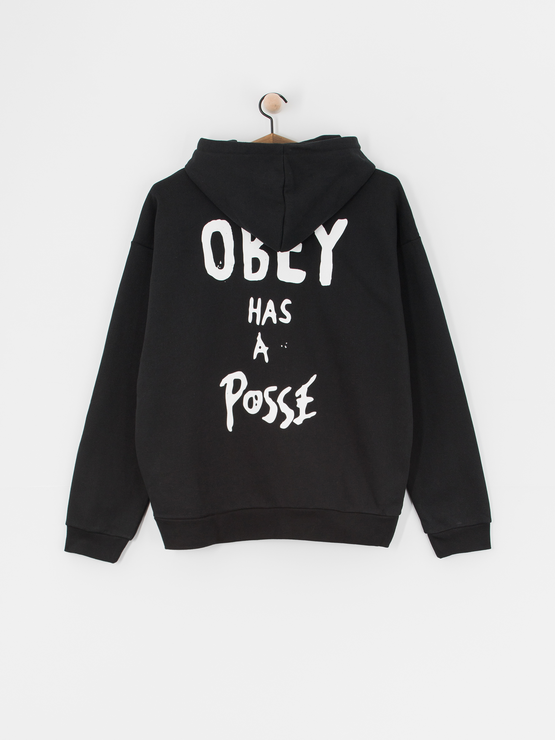 Mikina s kapucí OBEY Posse Extra Heavy HD (black)