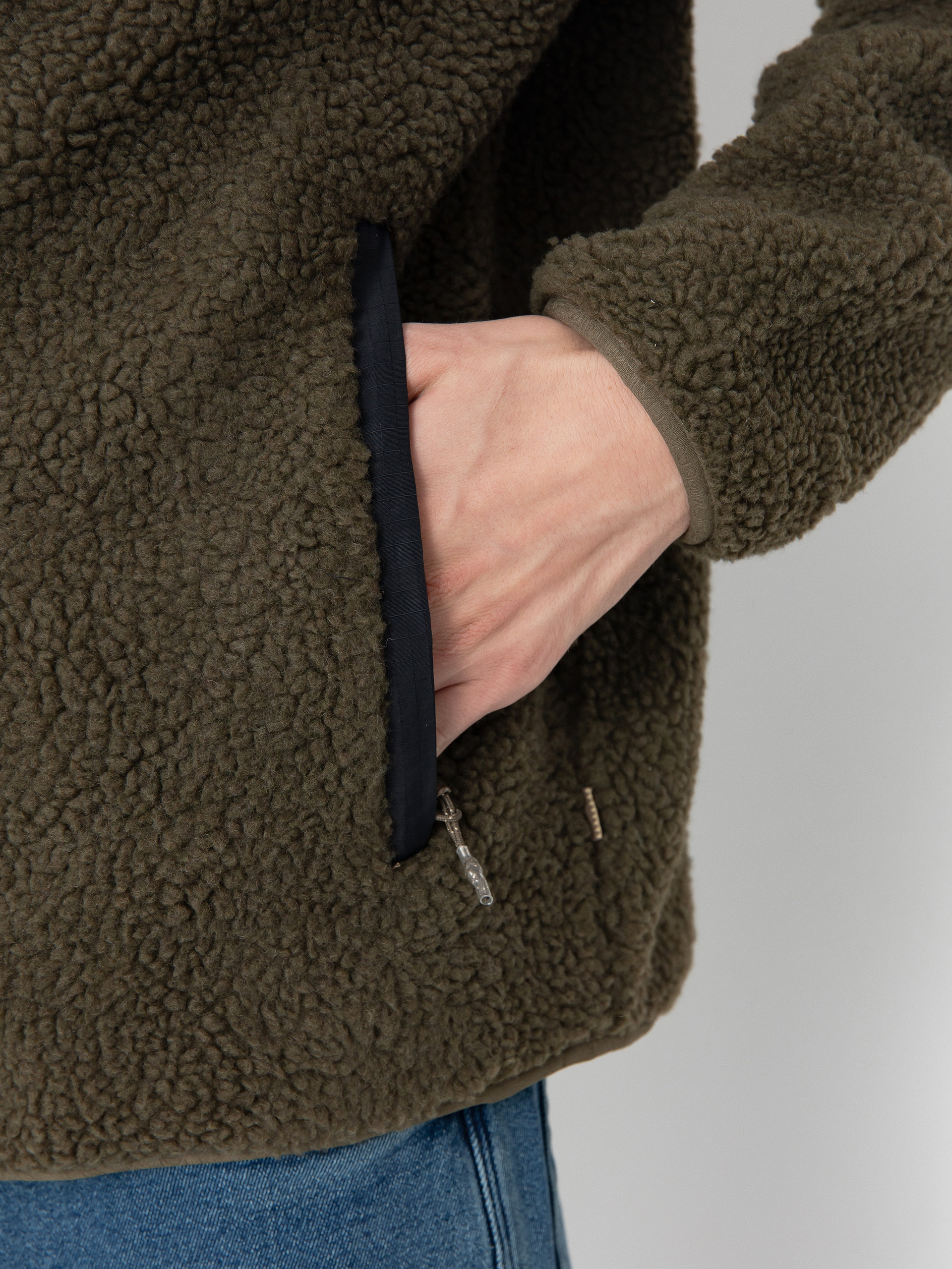 Pánský Fleecová mikina Quiksilver Shallow Water FZ (canteen)