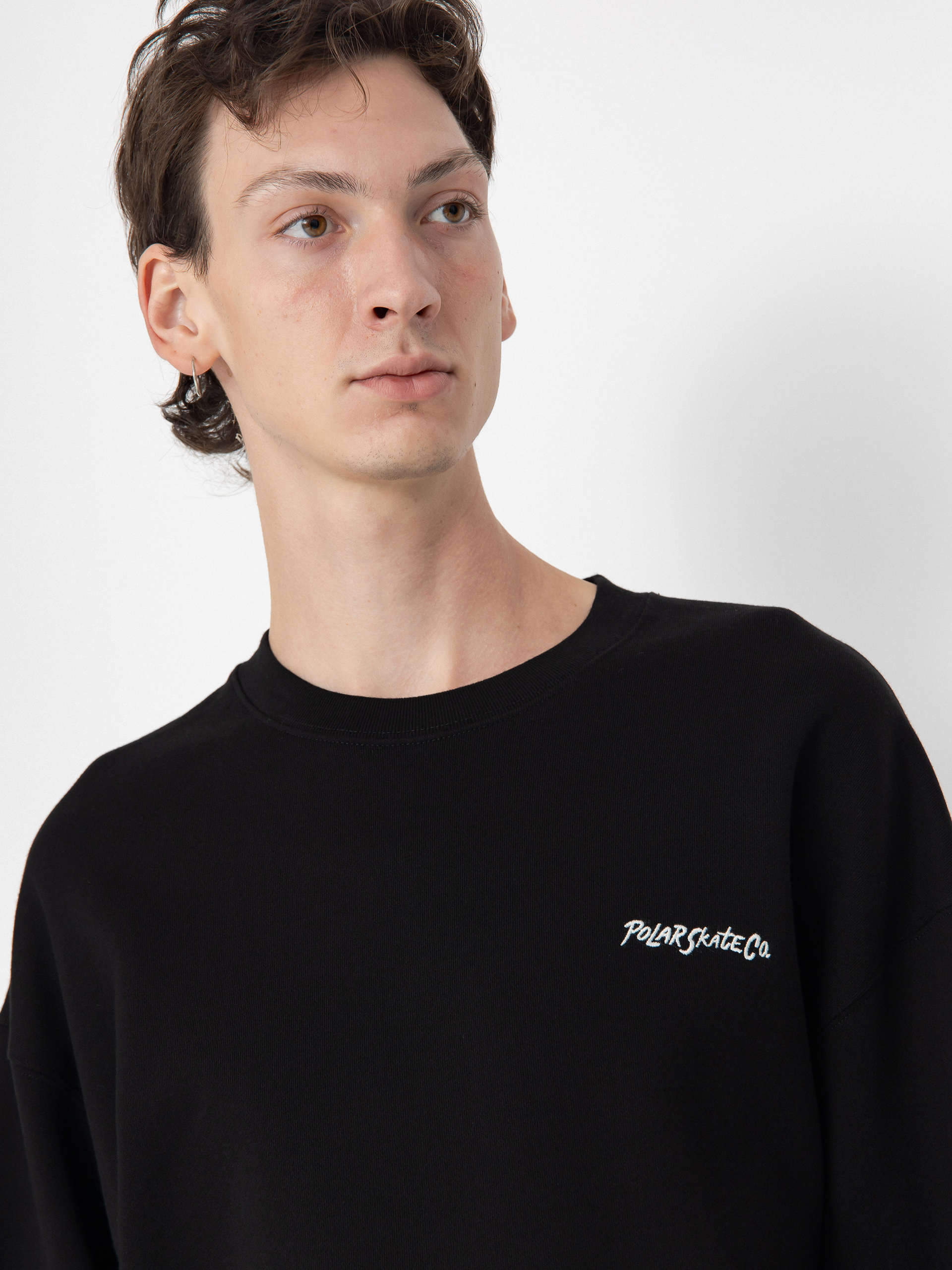 Mikina Polar Skate Dave Crewneck Surf Logo (black)