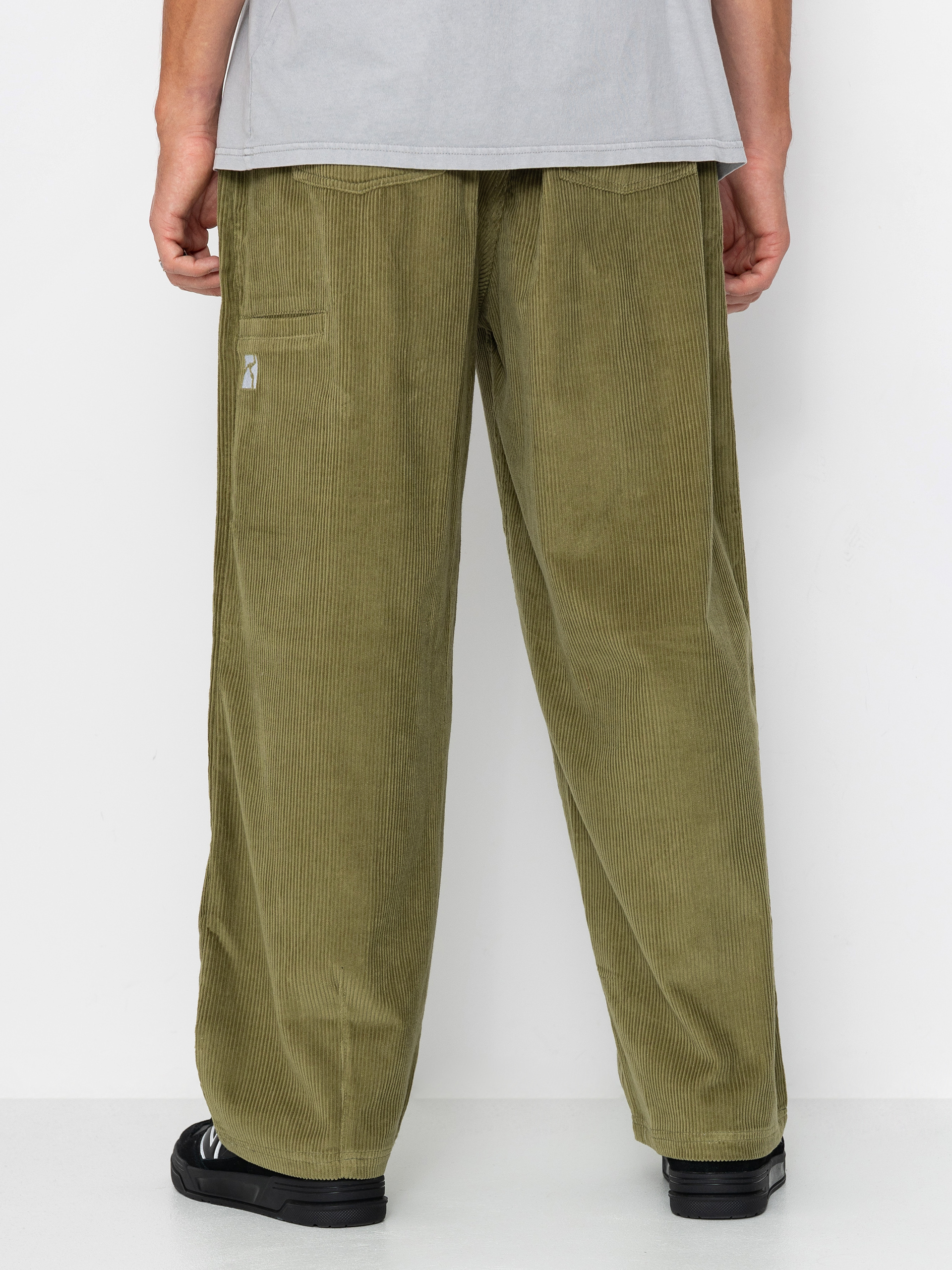 Kalhoty Poetic Collective Ballon (olive green corduroy)