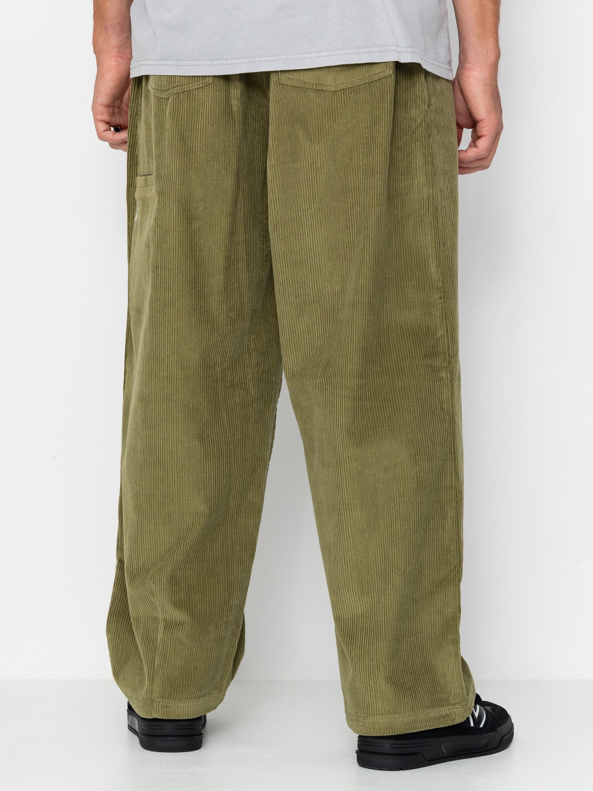 Kalhoty Poetic Collective Ballon (olive green corduroy)