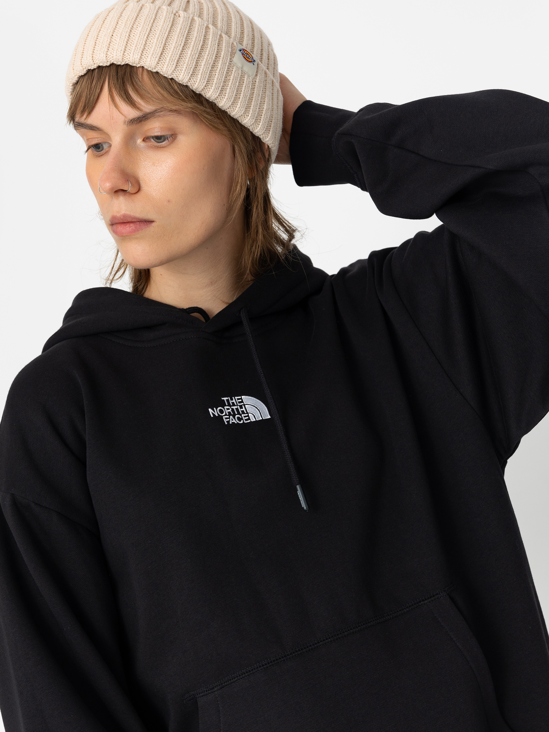 Mikina s kapucí The North Face Essential Oversize HD Wmn (tnf black)