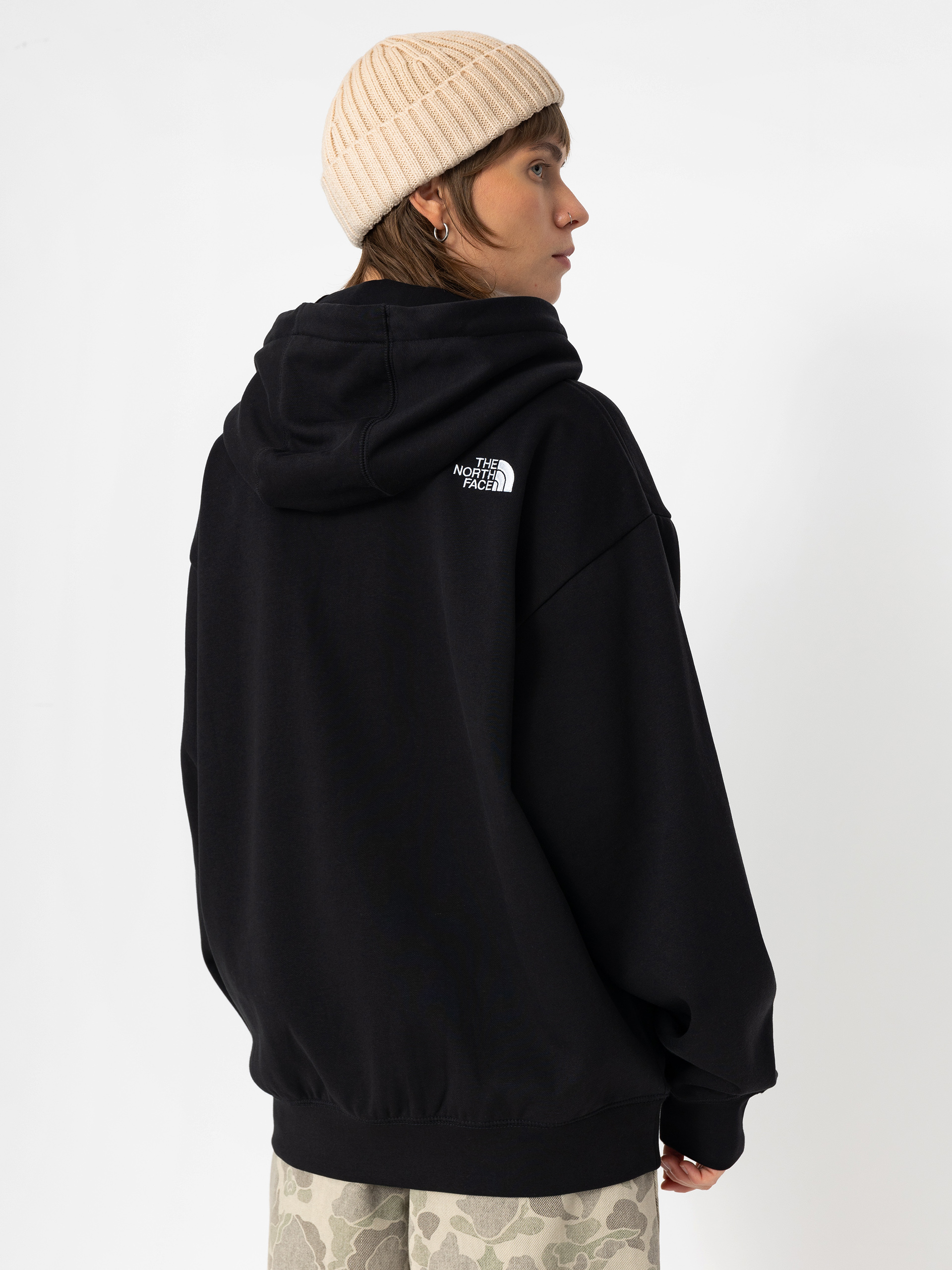 Mikina s kapucí The North Face Essential Oversize HD Wmn (tnf black)