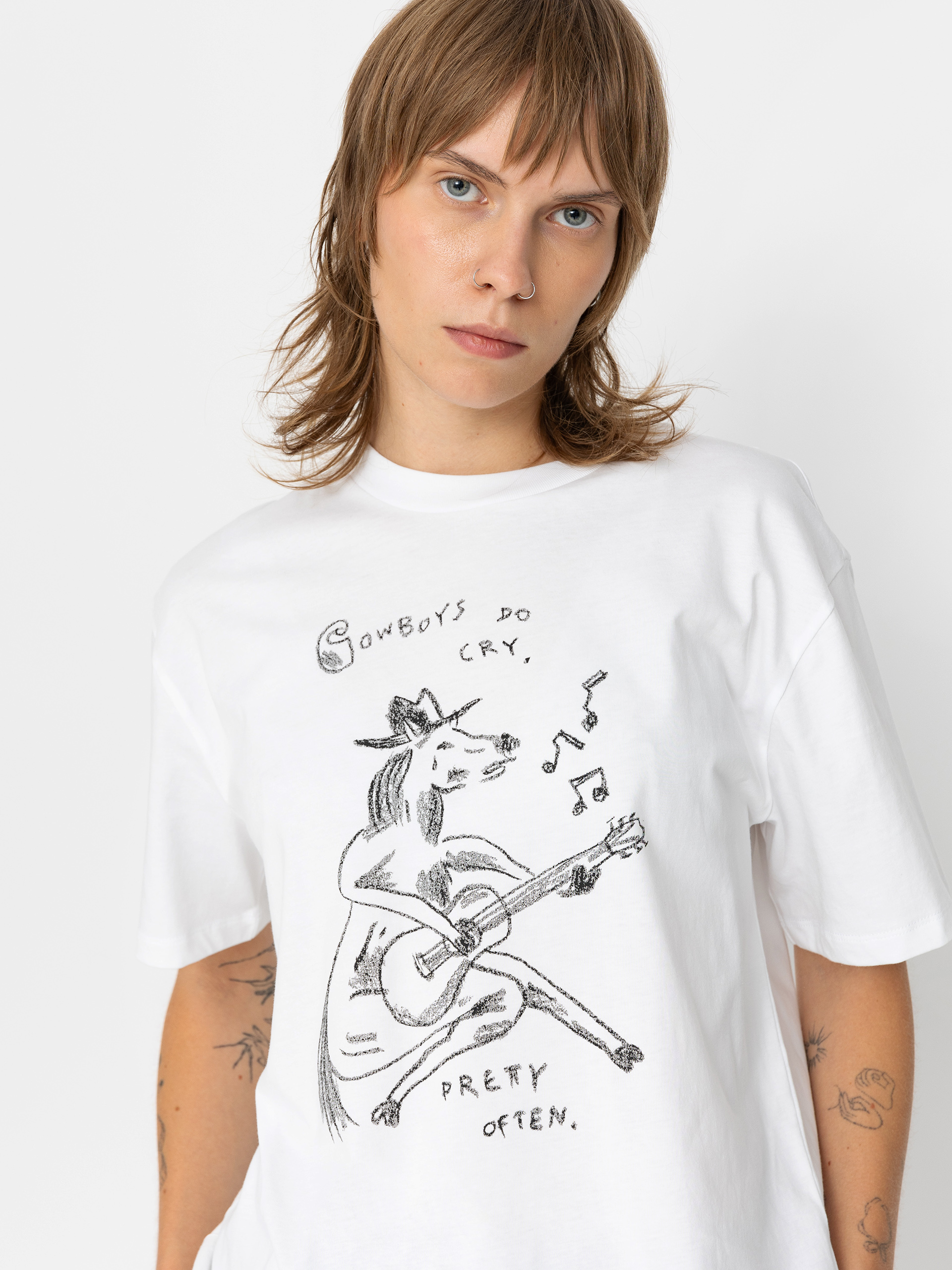 Tričko Carhartt WIP Pepe Sad Cowboy Wmn (white/black)