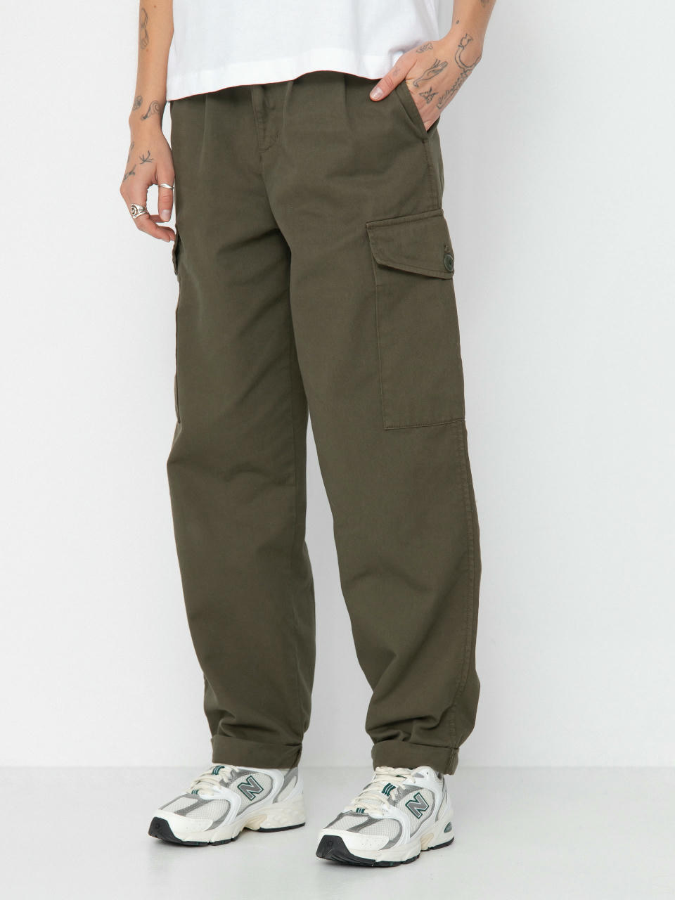 Kalhoty Carhartt WIP Collins Wmn (office green)