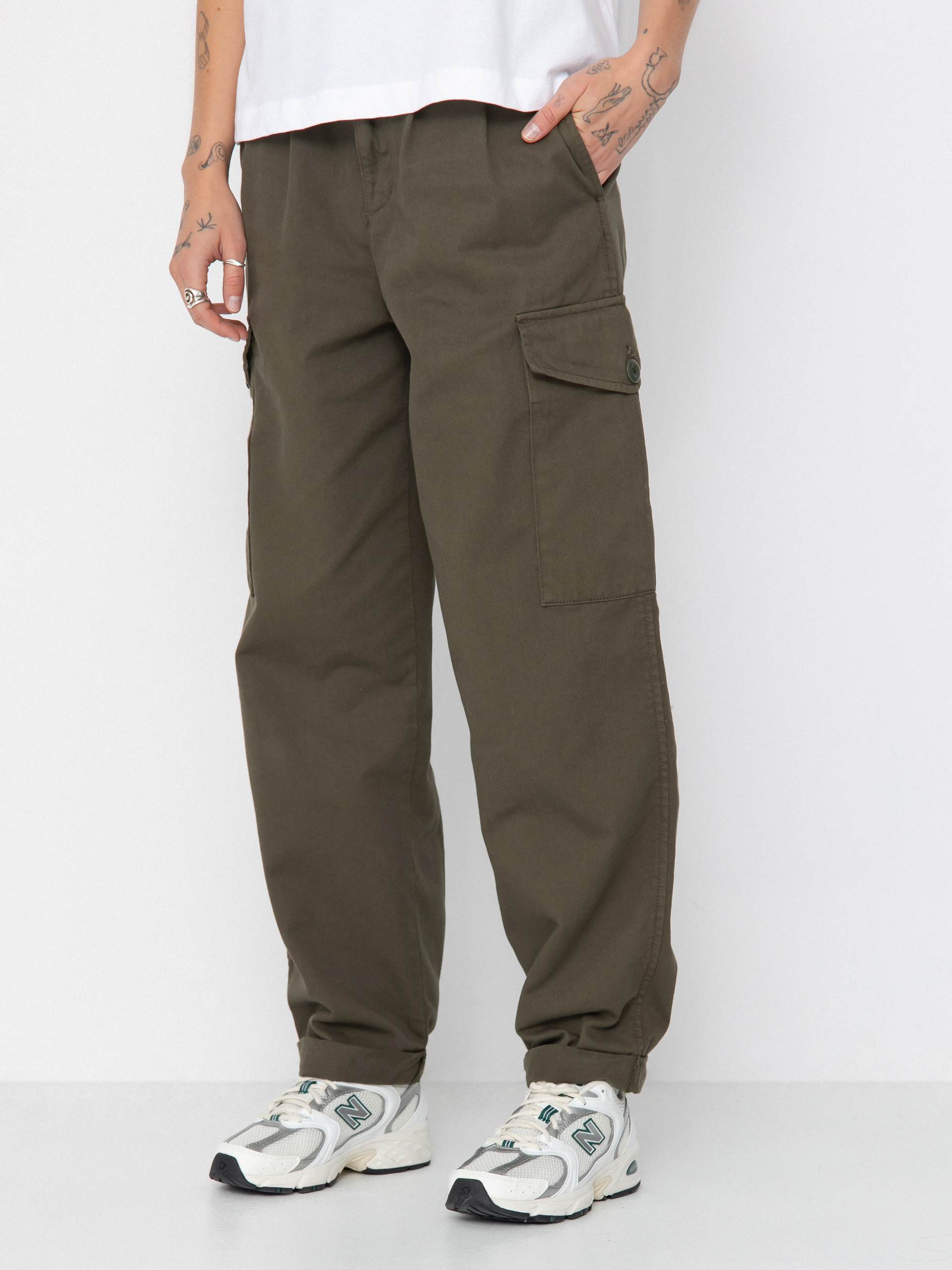 Kalhoty Carhartt WIP Collins Wmn (office green)