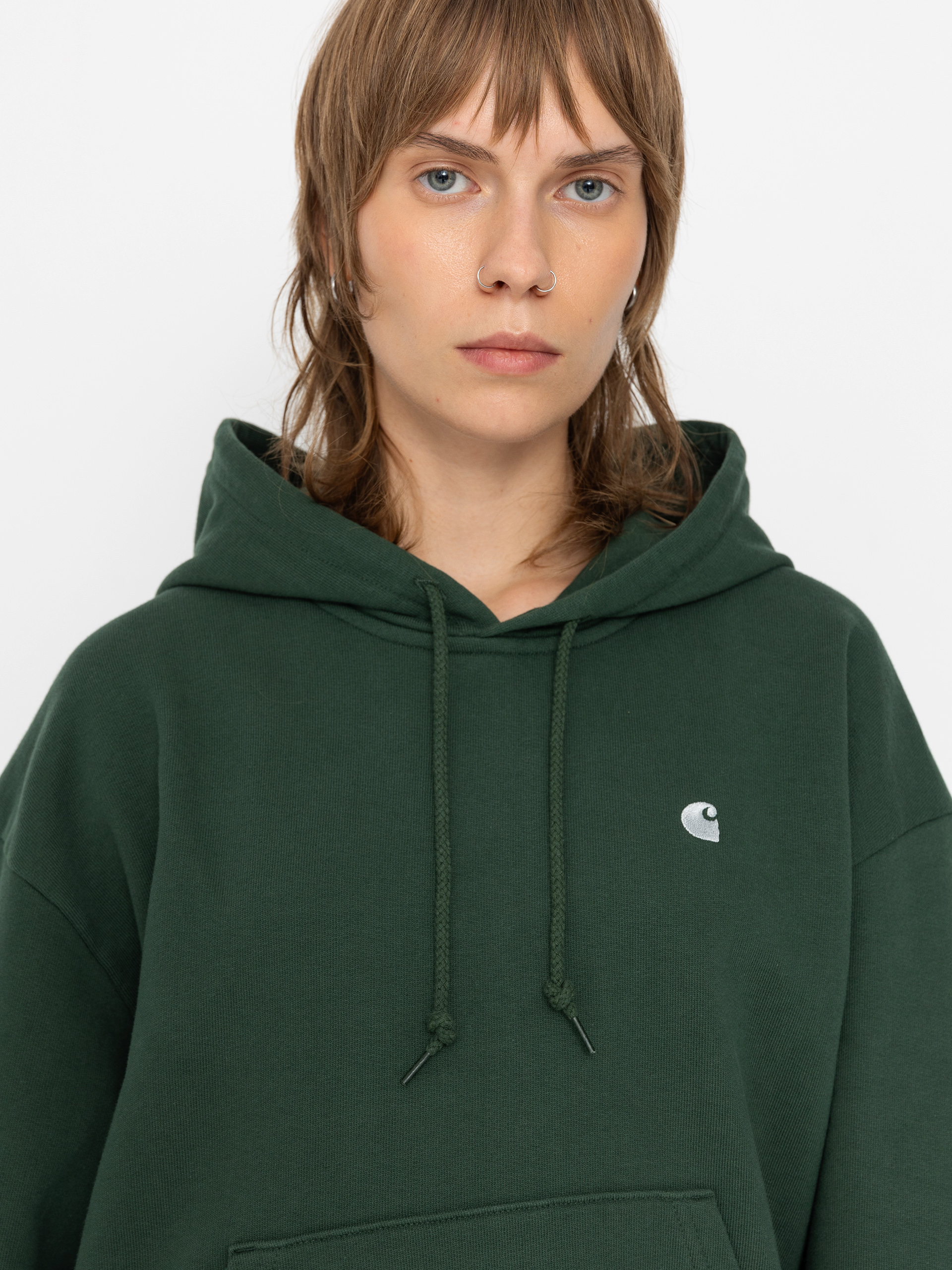 Mikina s kapucí Carhartt WIP Casey HD Wmn (sycamore tree/silver)