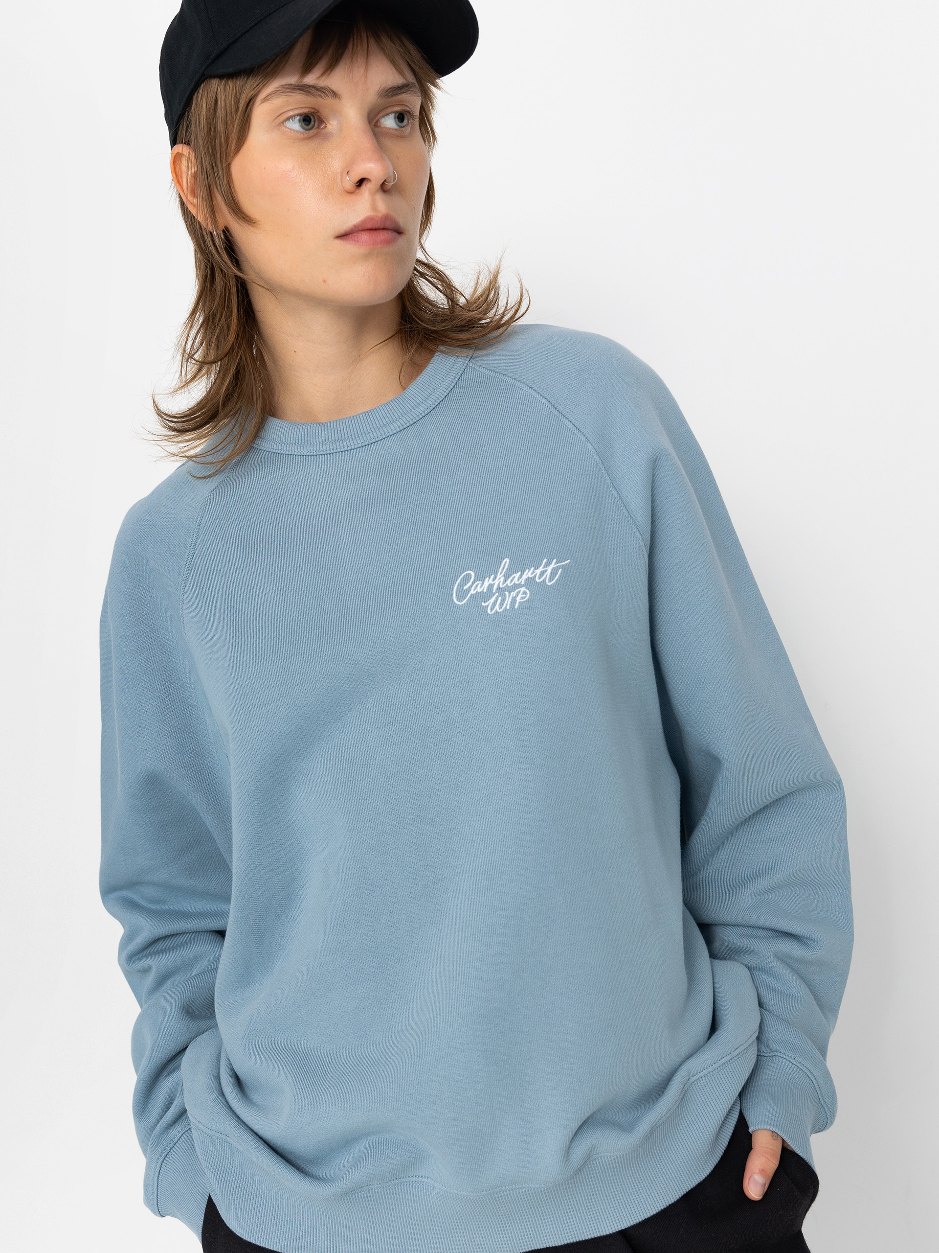 Mikina Carhartt WIP Signature Wmn (dusty ice/white)
