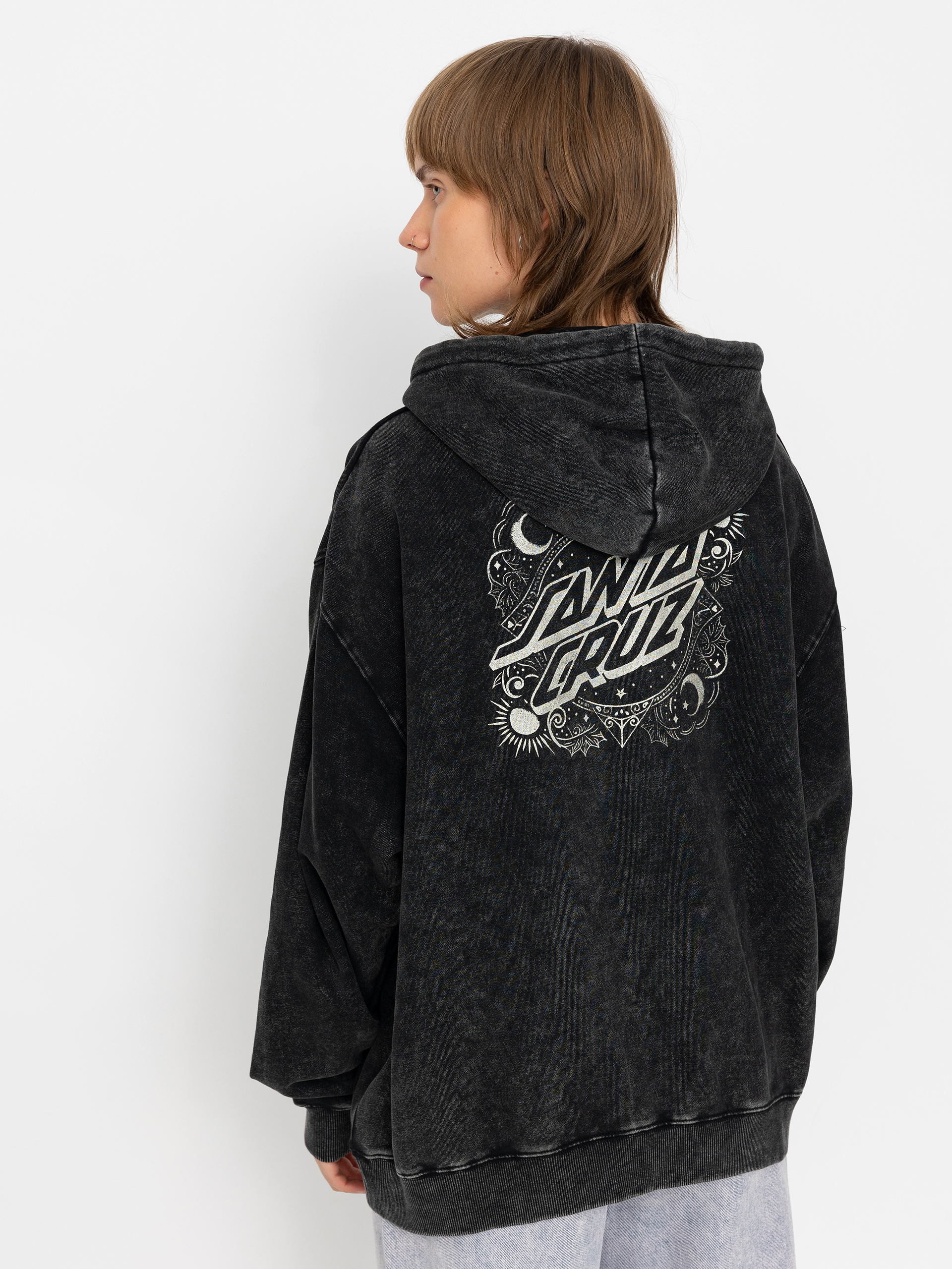 Mikina Santa Cruz Ornate Dot Wmn (black acid wash)