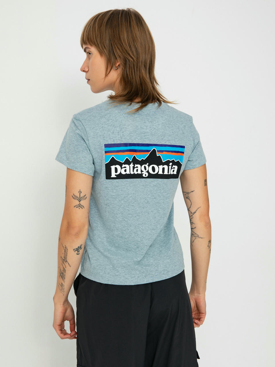 Tričko Patagonia P-6 Logo Responsibili Wmn (thermal blue)