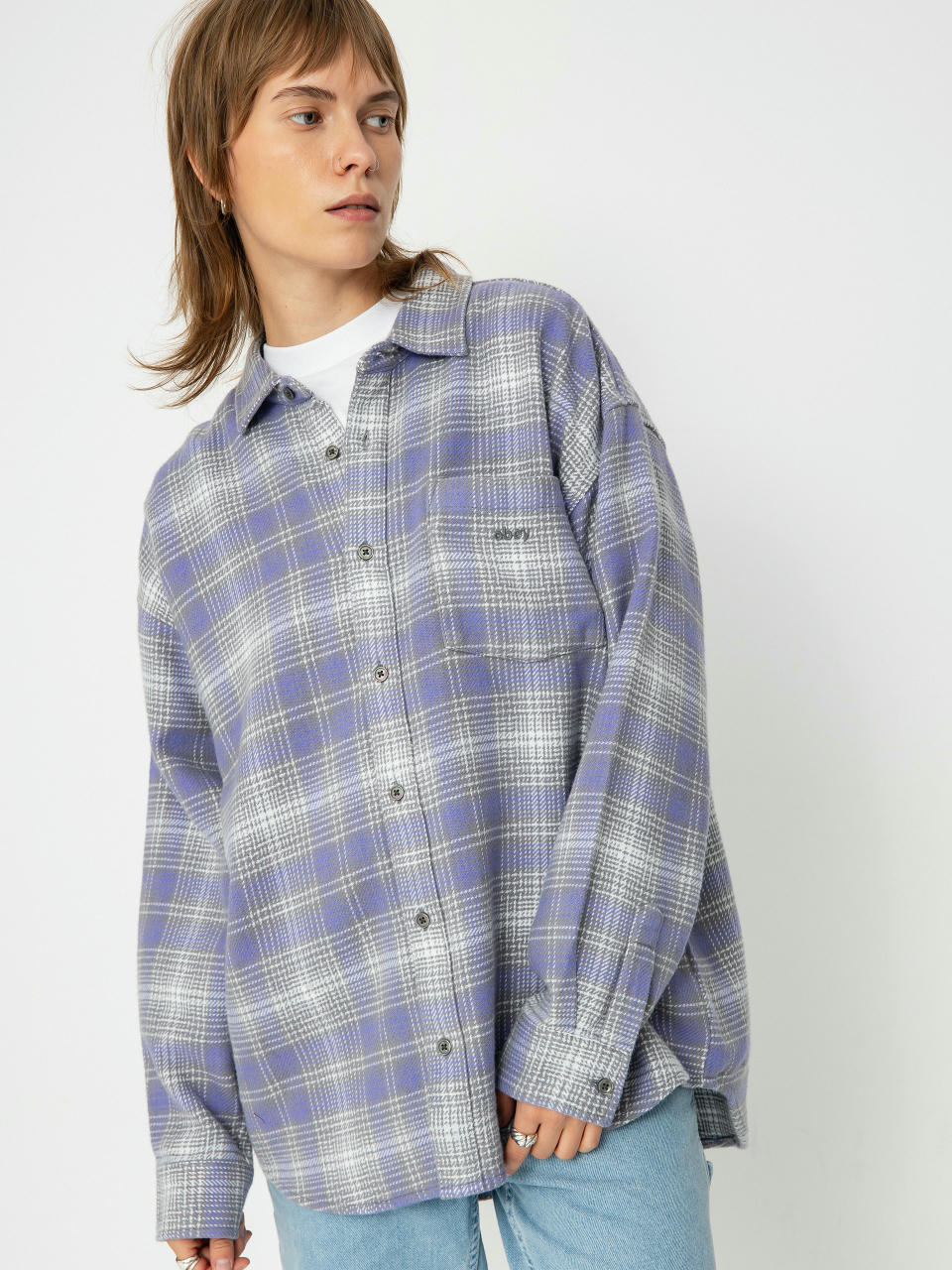 Košile OBEY Belmont Plaid Wmn (aster purple)