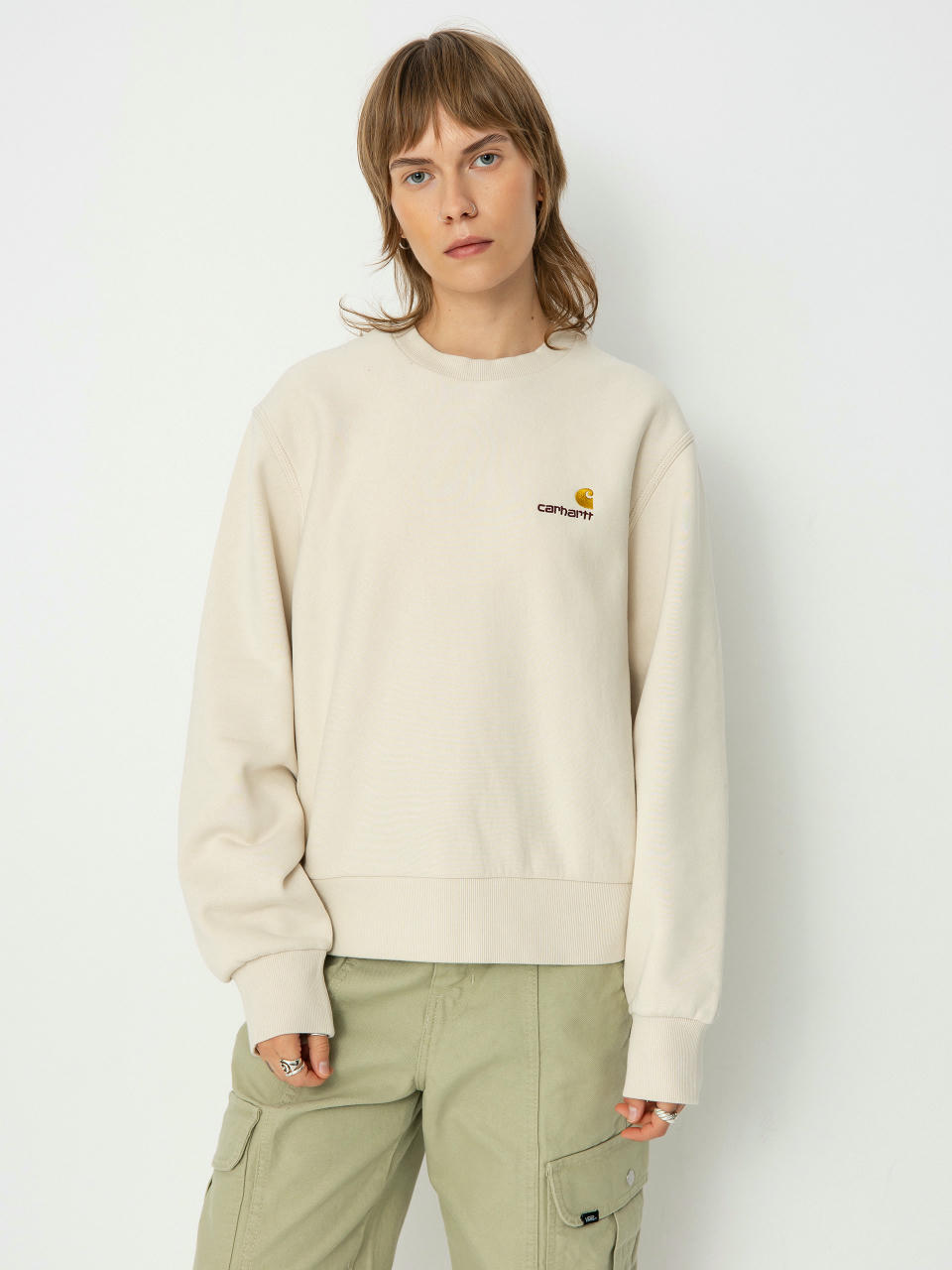 Mikina Carhartt WIP American Script Wmn (moonbeam)