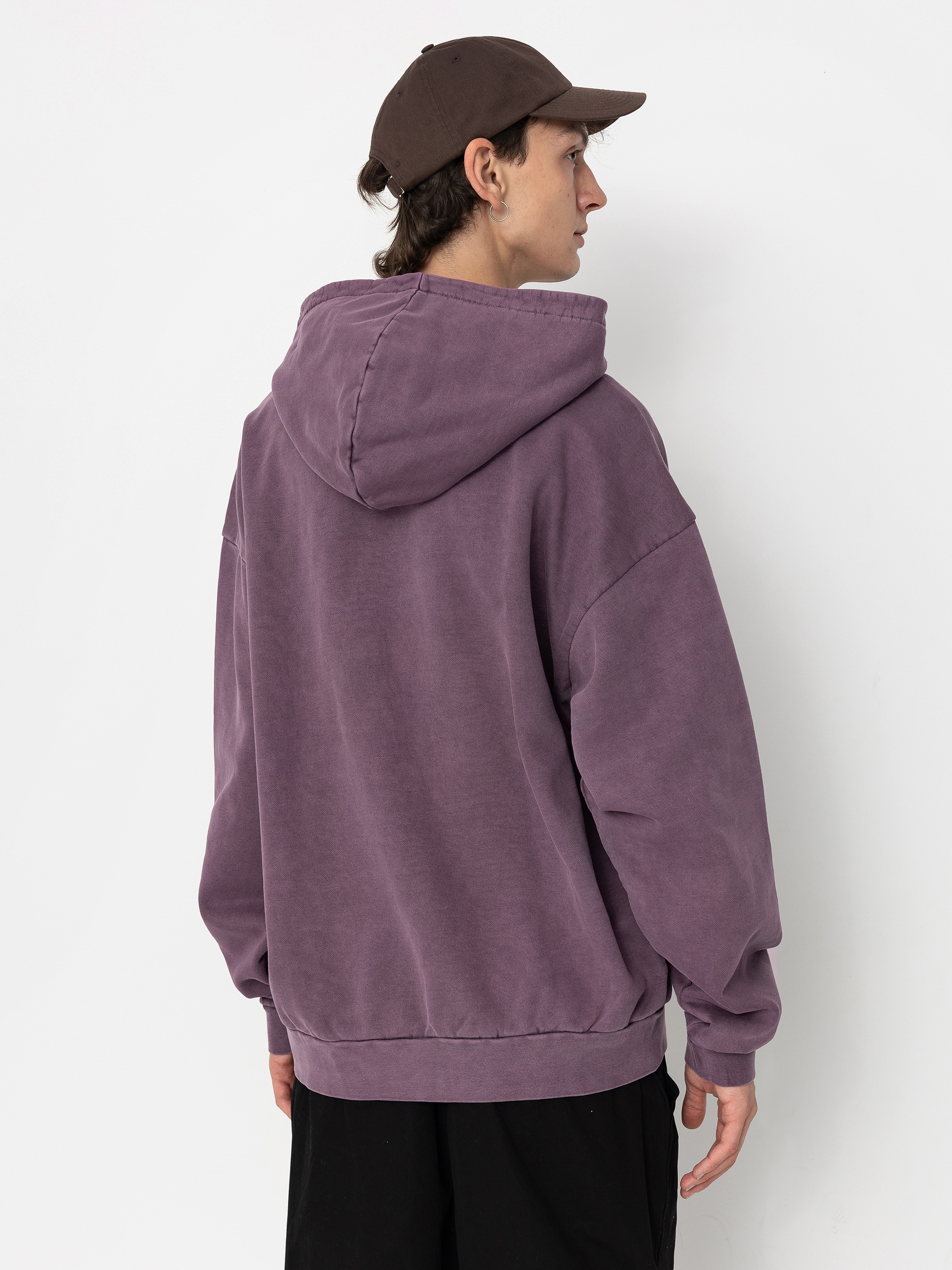 Mikina s kapucí OBEY Lowercase Pigment HD (pigment plum perfect)