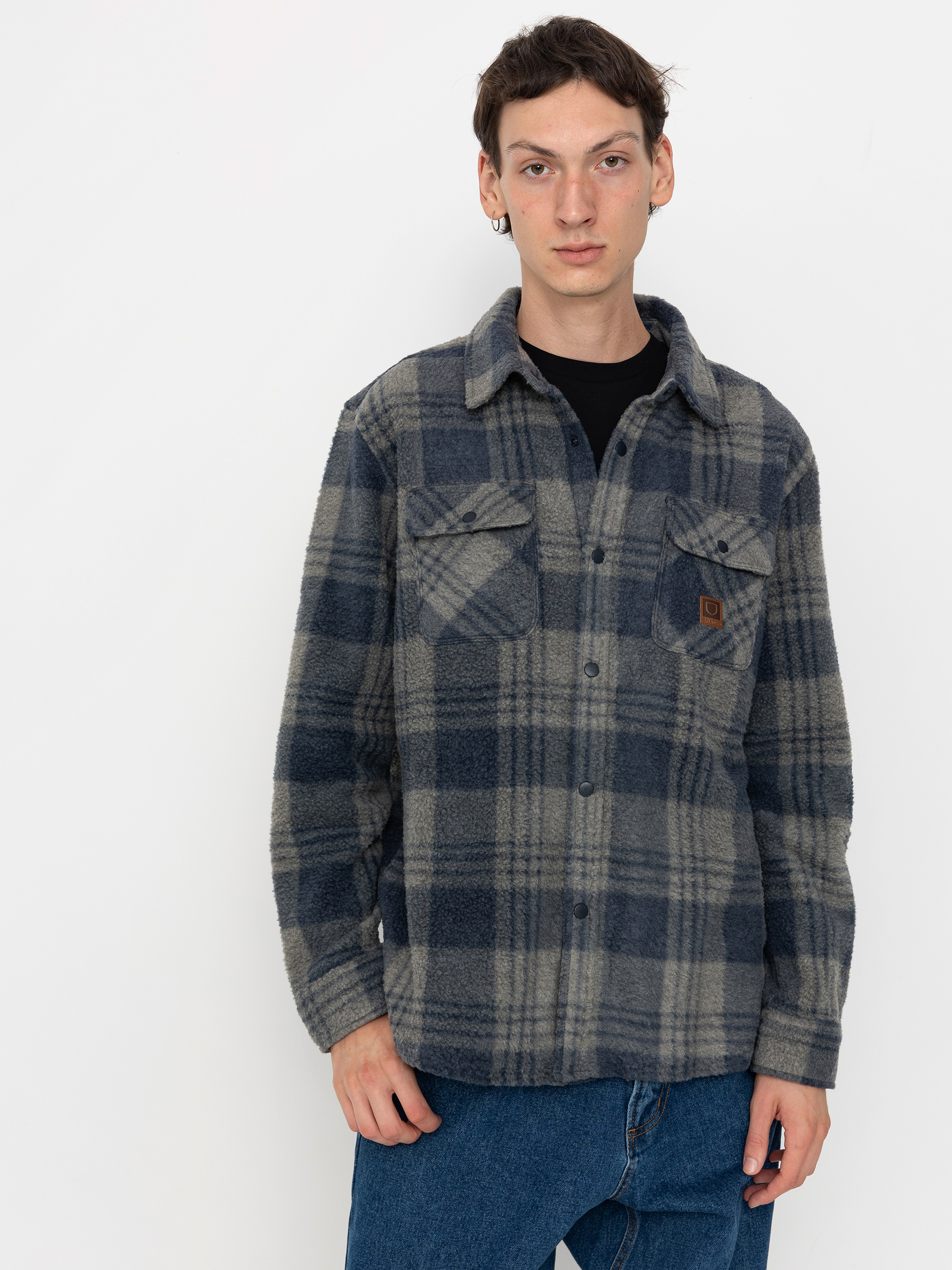 Košile Brixton Bowery Arctic Stretch Ls (washed navy/beige plaid)