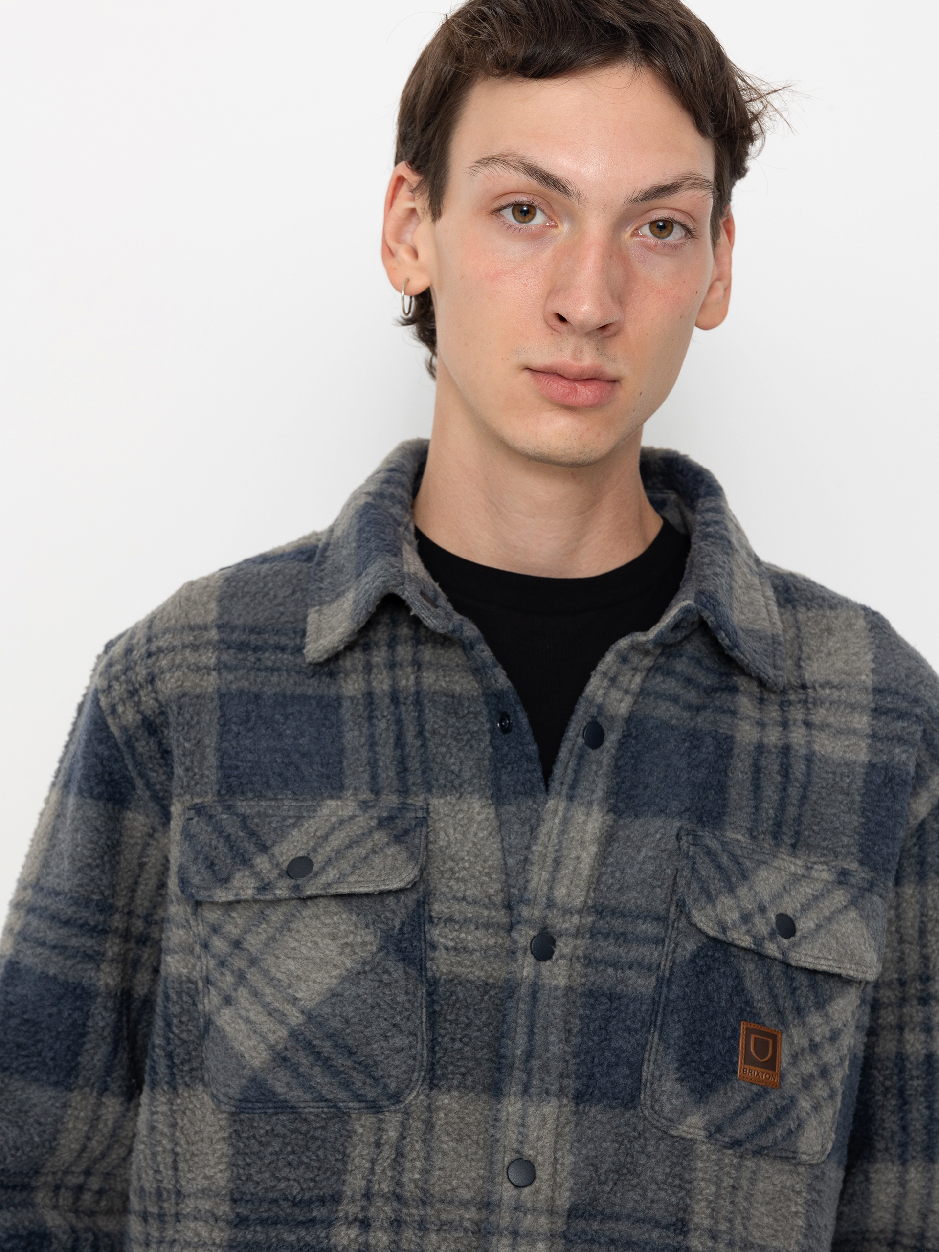 Košile Brixton Bowery Arctic Stretch Ls (washed navy/beige plaid)