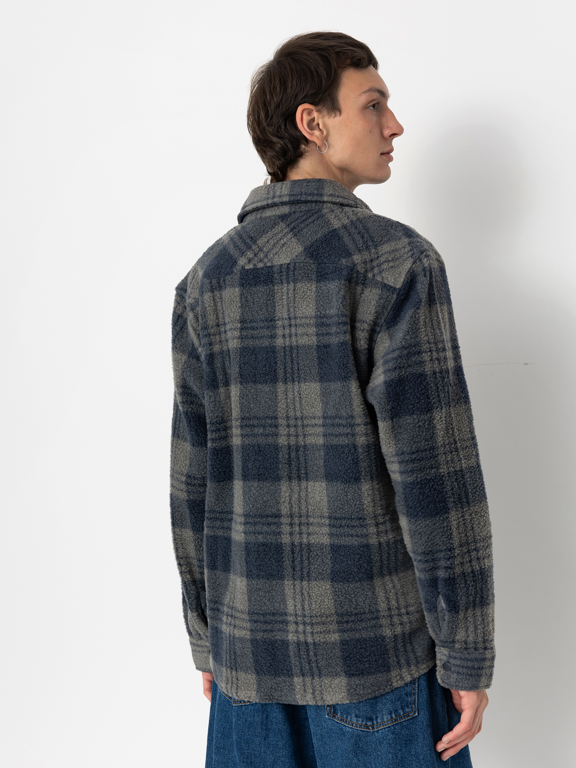 Košile Brixton Bowery Arctic Stretch Ls (washed navy/beige plaid)