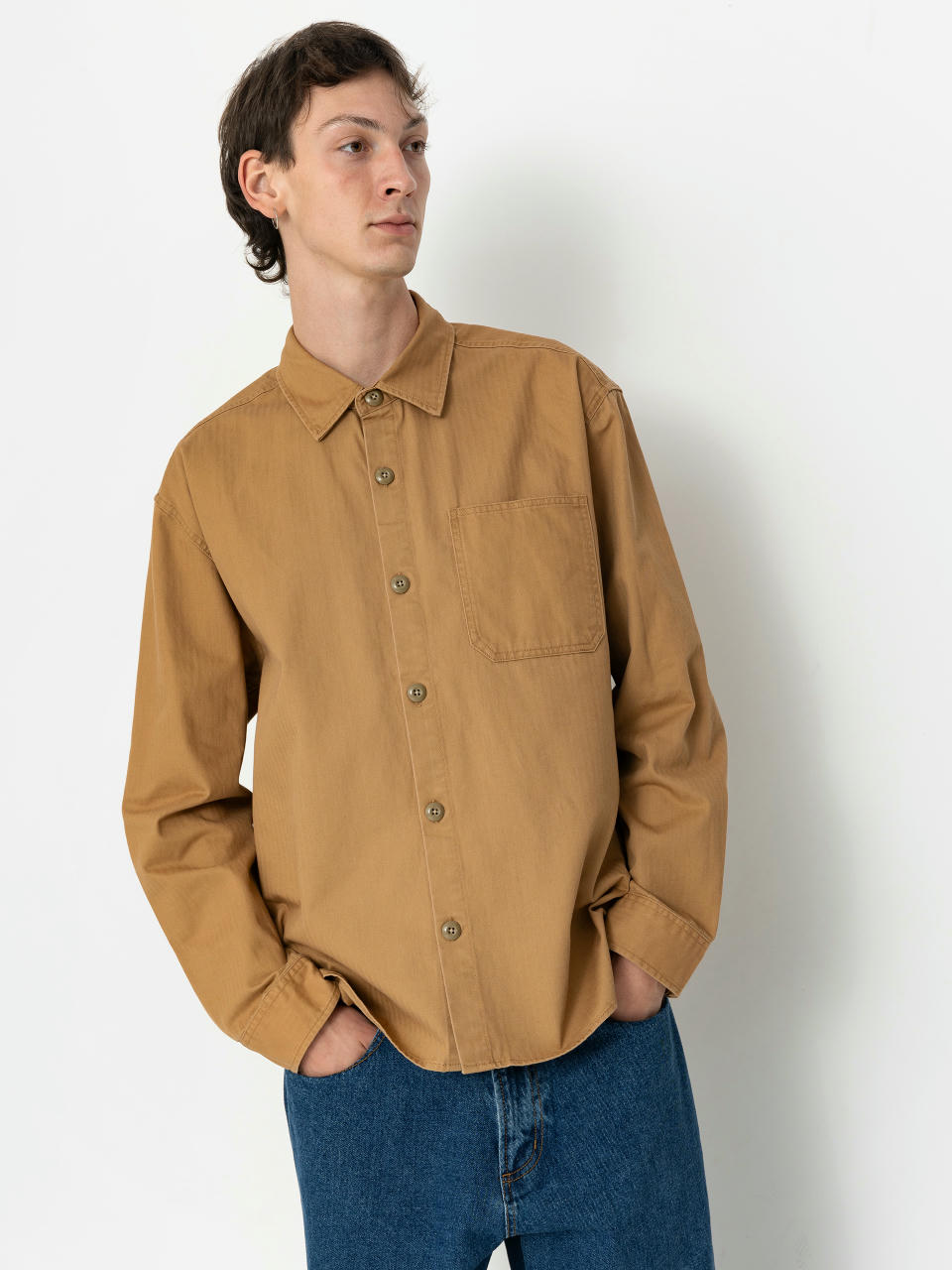 Košile Brixton Selden Overshirt (tobacco brown worn wash)