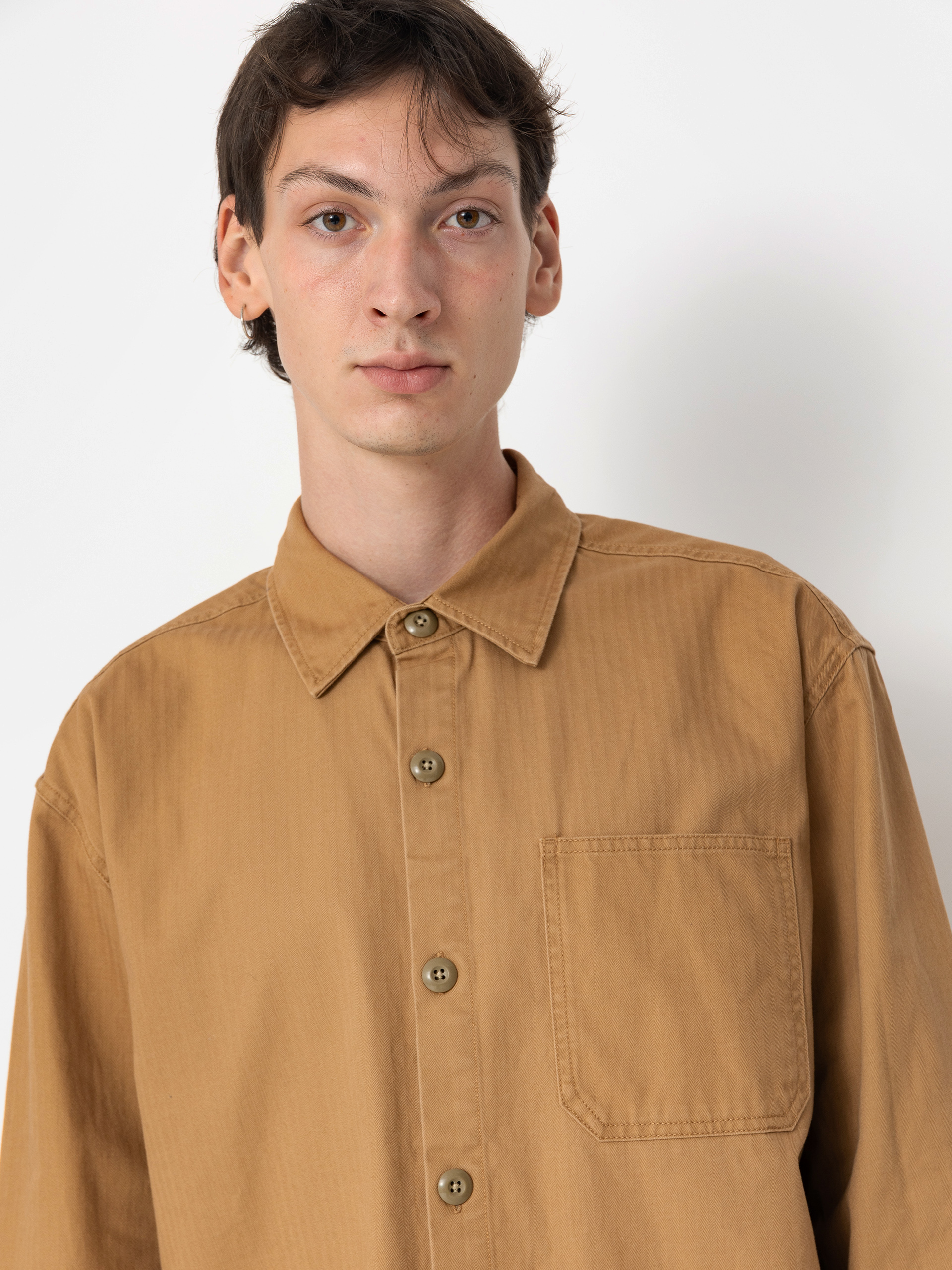 Košile Brixton Selden Overshirt (tobacco brown worn wash)