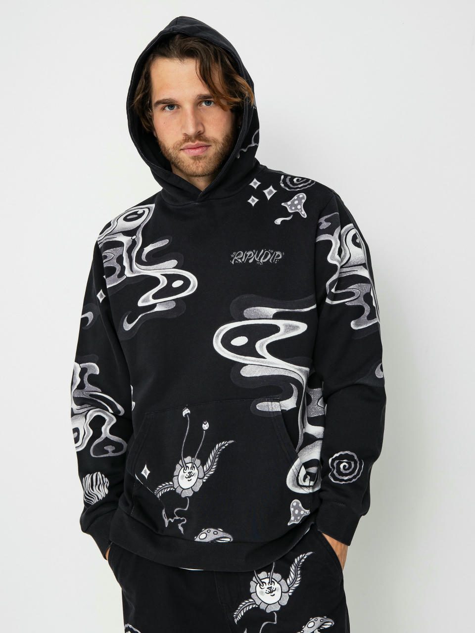 Mikina s kapucí RipNDip Space Walk HD (black)