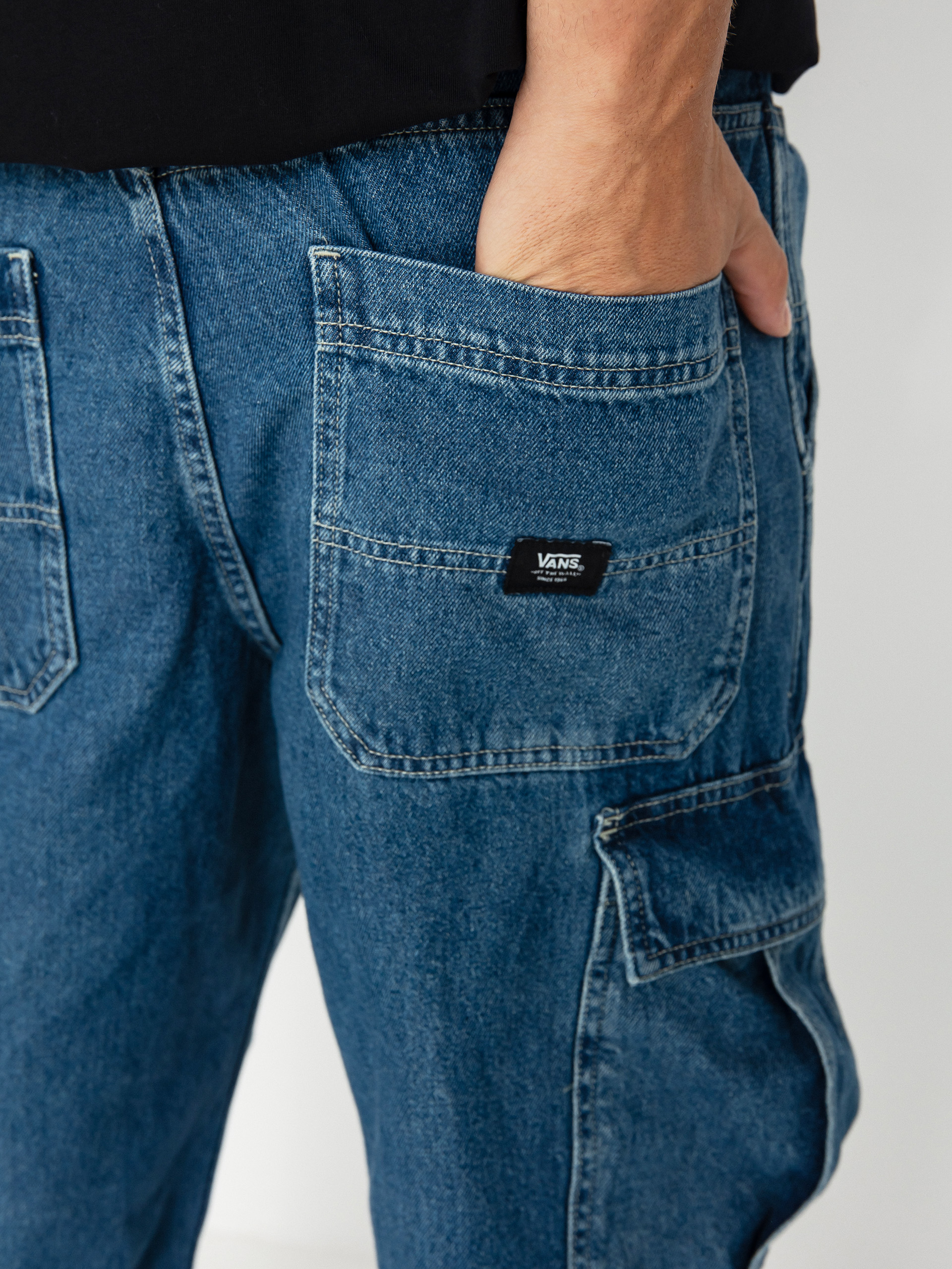 Kalhoty Vans Service Cargo Loose Denim (vintage indigo)