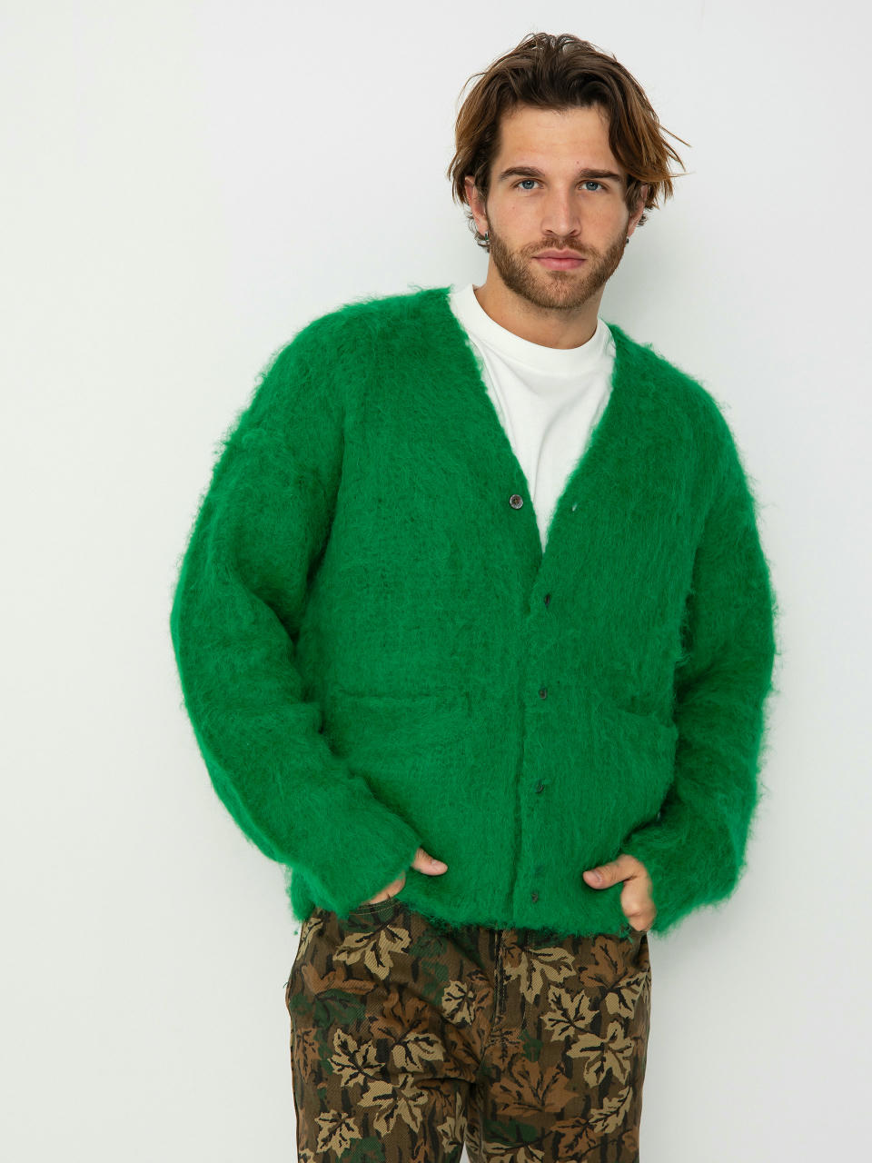 Svetr OBEY Patron Cardigan (bright green)