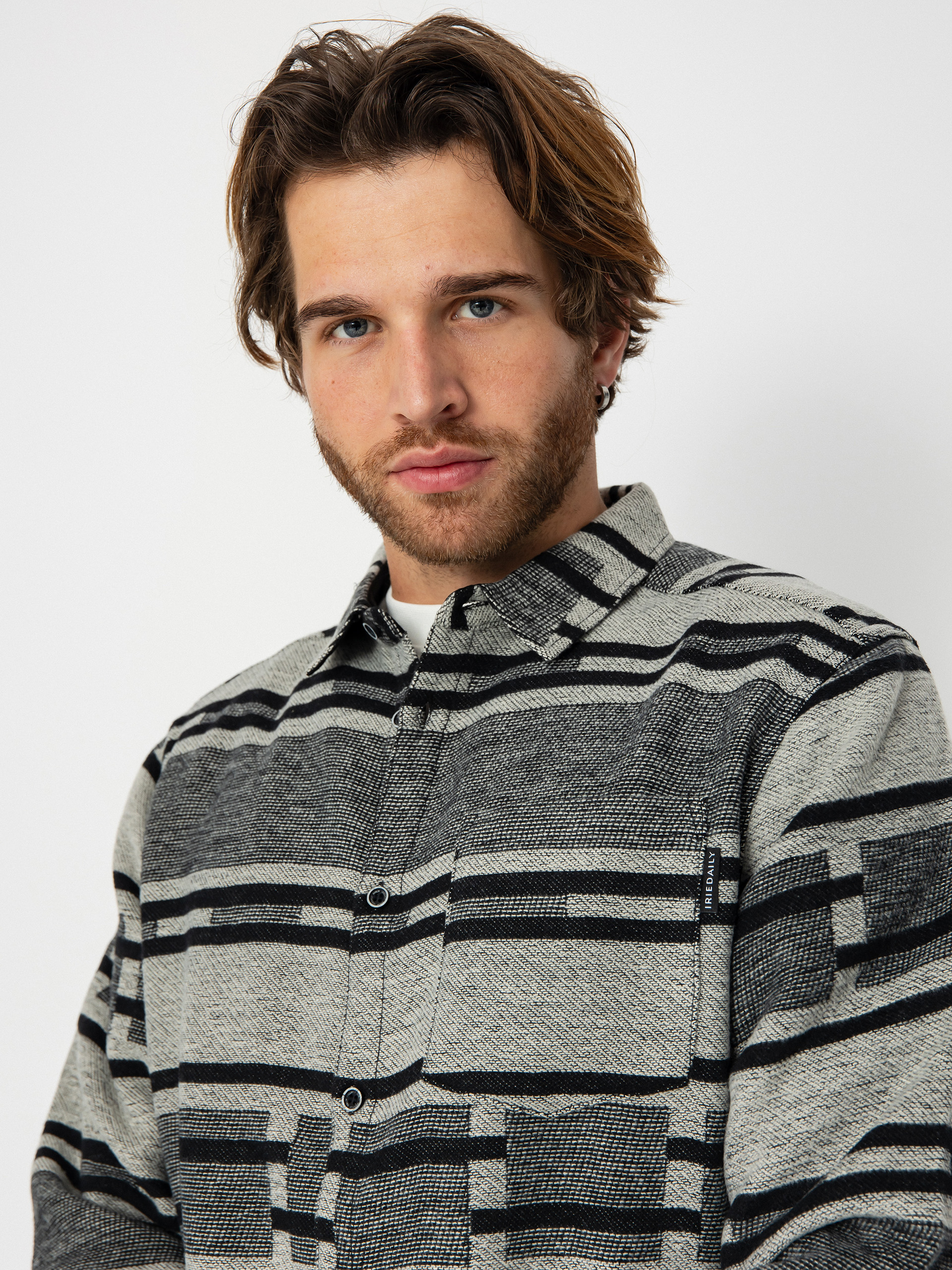 Košile Iriedaily Santania (black white)