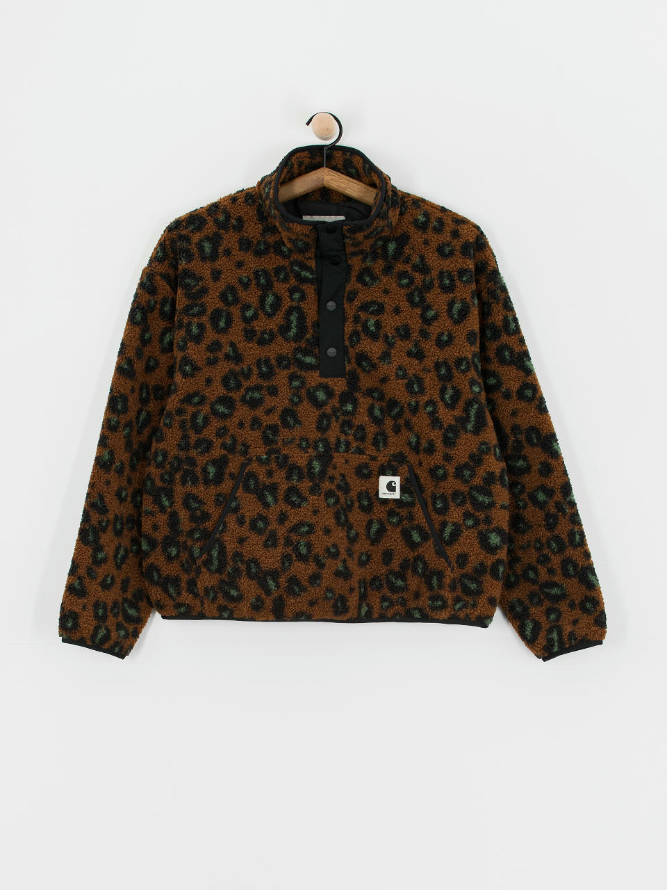 Fleecová mikina Carhartt WIP Elliot Wmn (camo leo jacquard/tamarind/black)