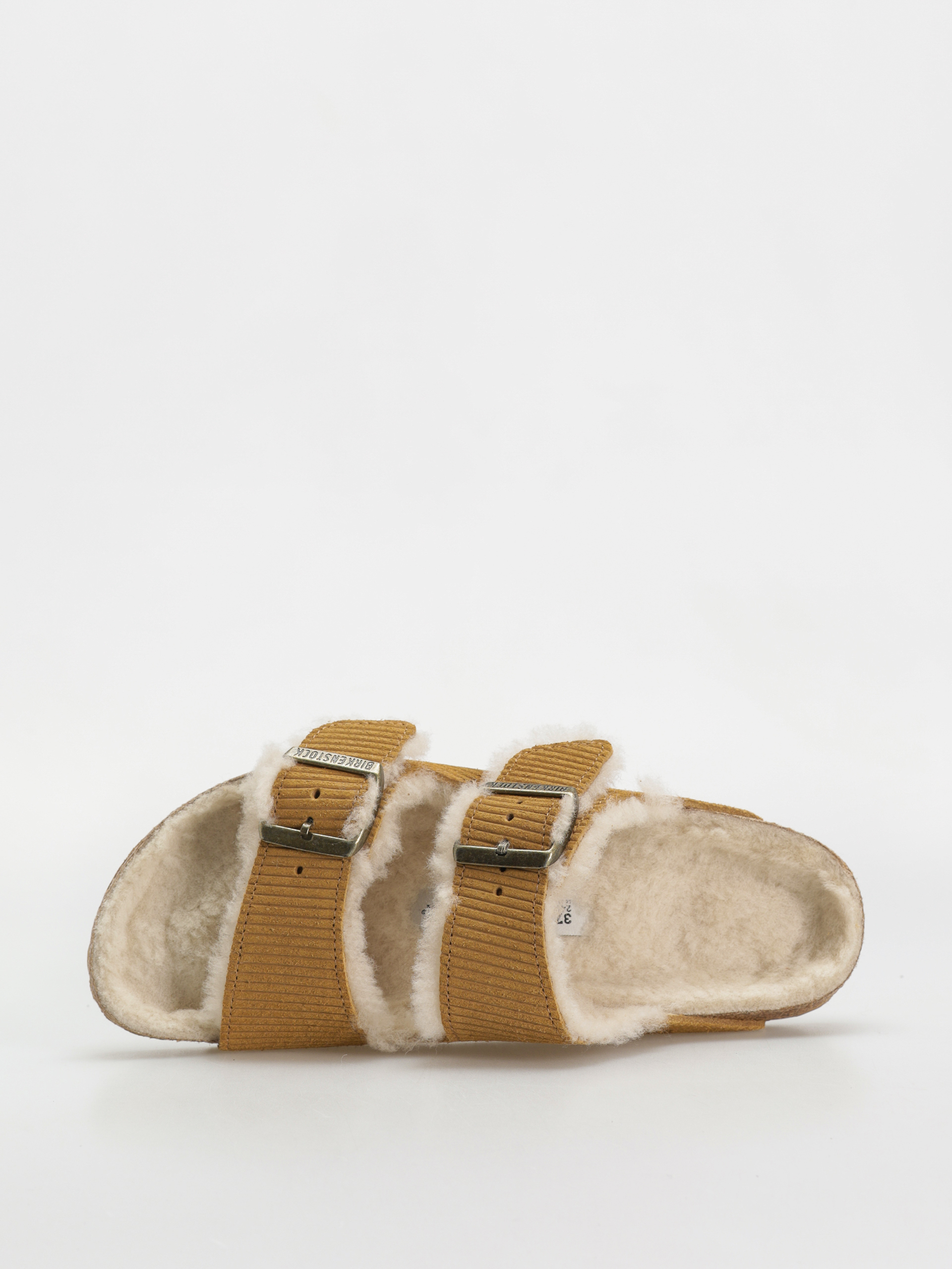 Plážovky Birkenstock Arizona Fell Suede Leather Fur Narrow Wmn (corduroy cork brown)