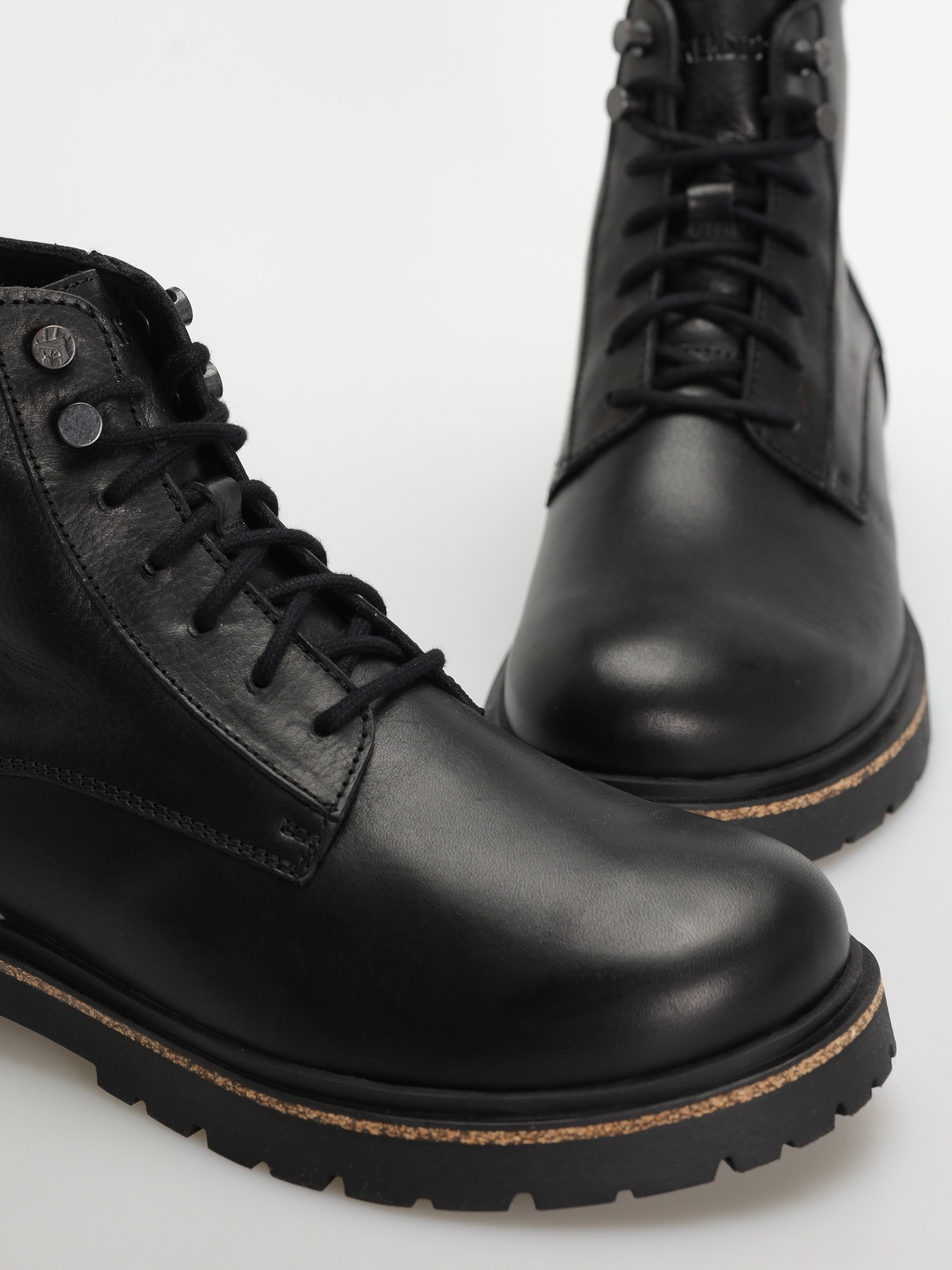 Boty Birkenstock Highwood Lace Mid Natural Leather Regular (black)