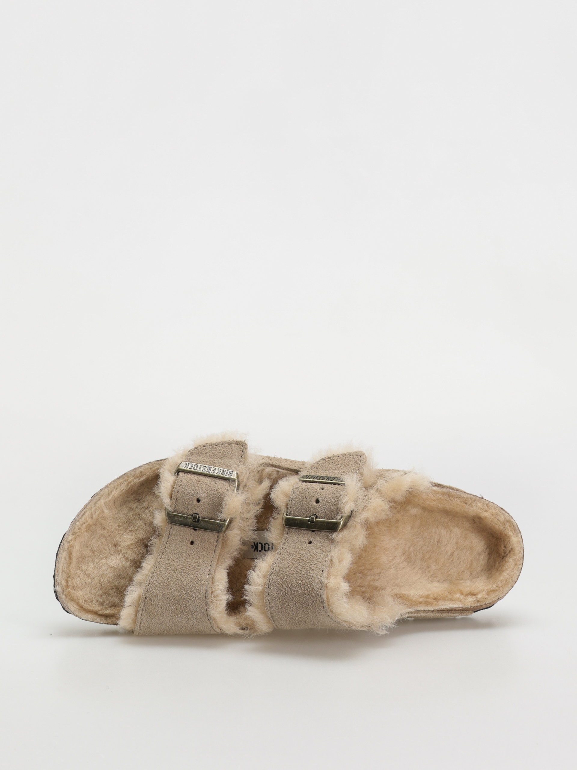 Plážovky Birkenstock Arizona Shearling Suede Leather Fur Narrow Wmn (taupe)