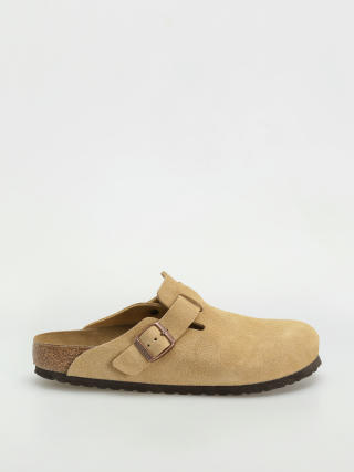 Plážovky Birkenstock Boston Suede Leather Regular (latte cream)