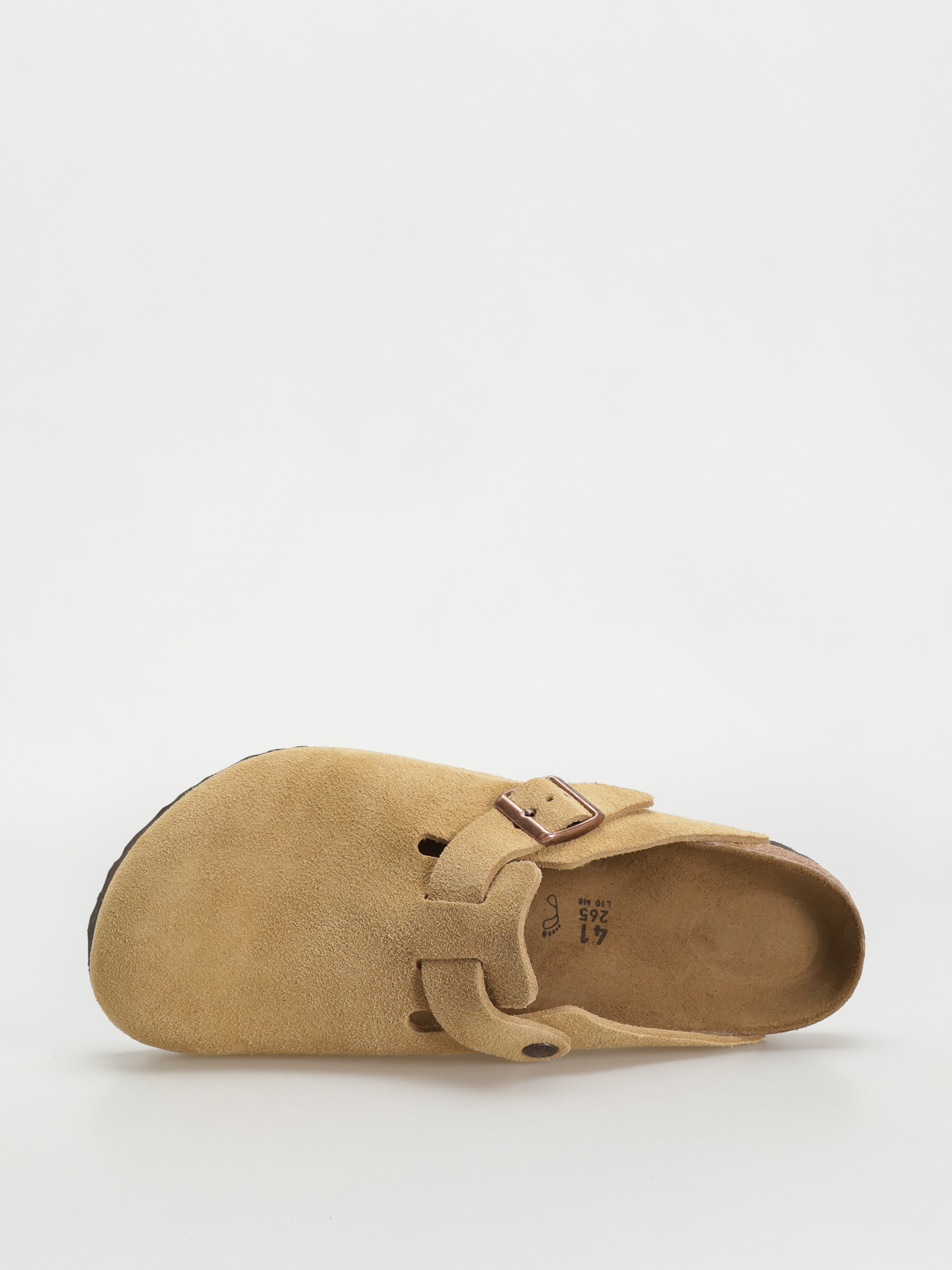 Plážovky Birkenstock Boston Suede Leather Regular (latte cream)