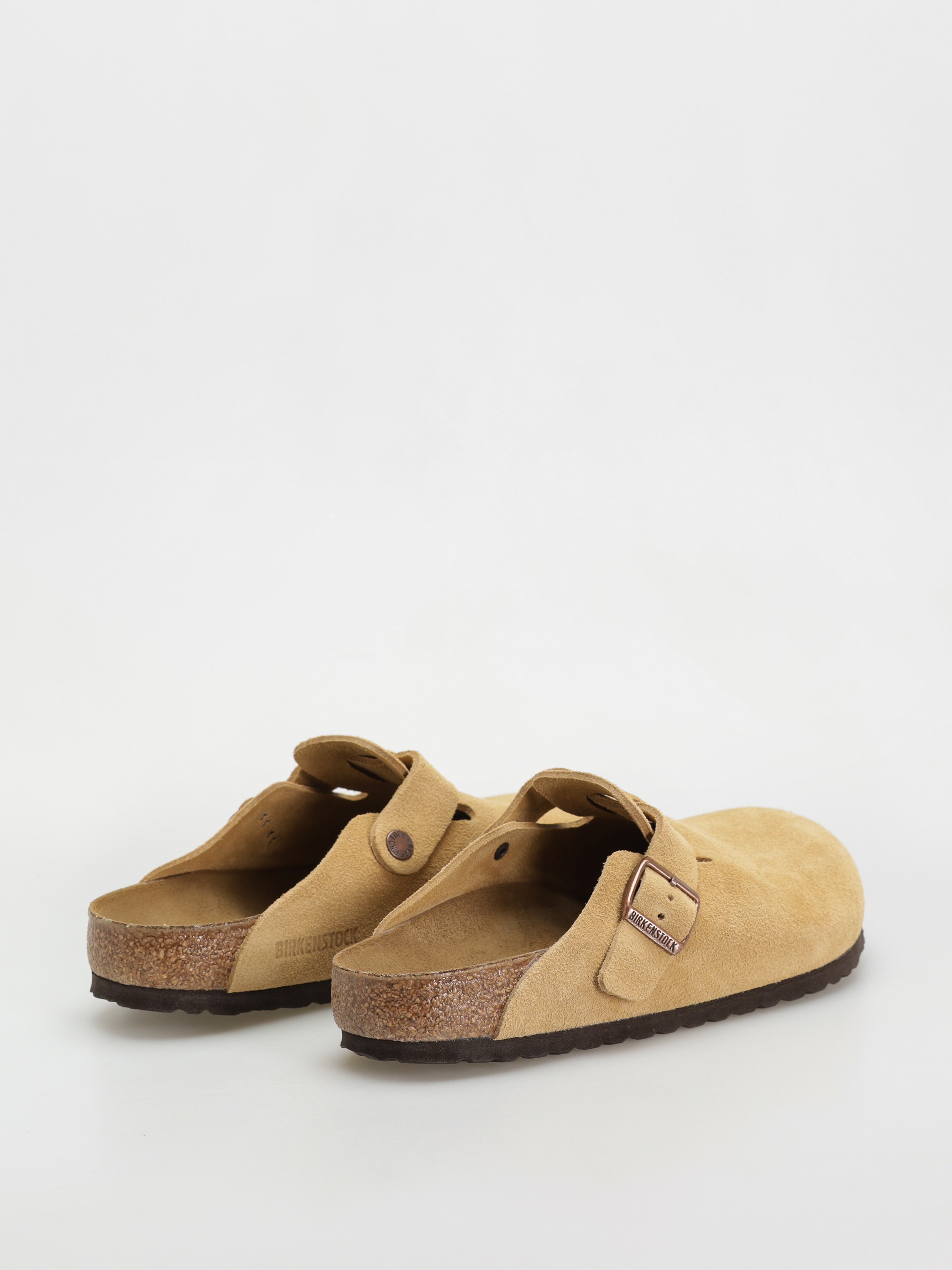 Plážovky Birkenstock Boston Suede Leather Regular (latte cream)