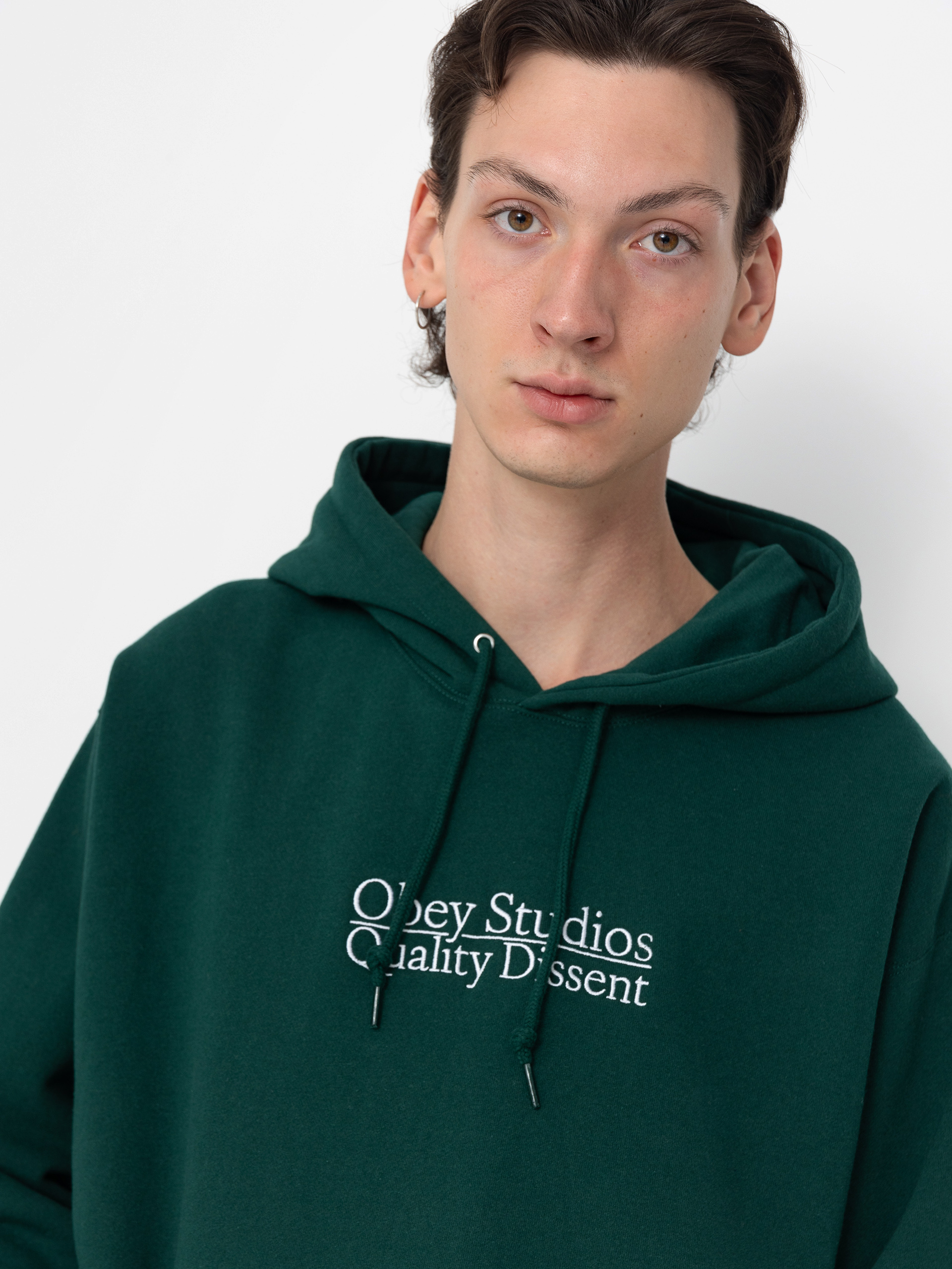 Mikina s kapucí OBEY Quality Dissent HD (rain forest)