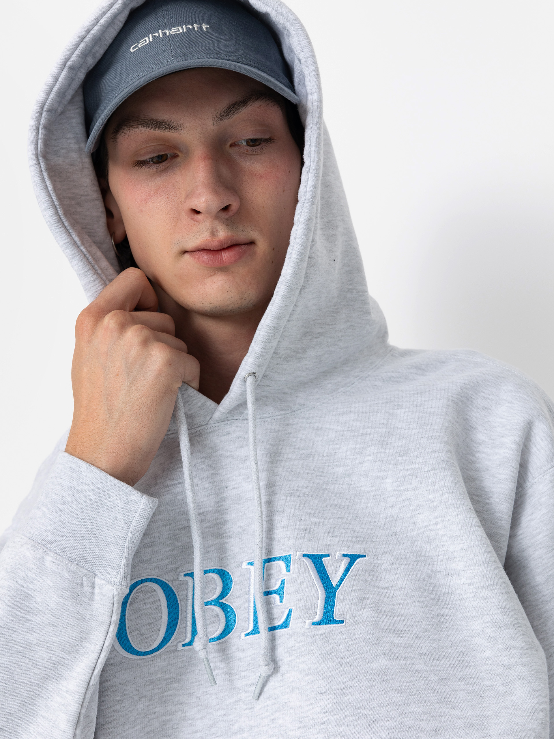Mikina s kapucí OBEY Rhythm HD (ash grey)