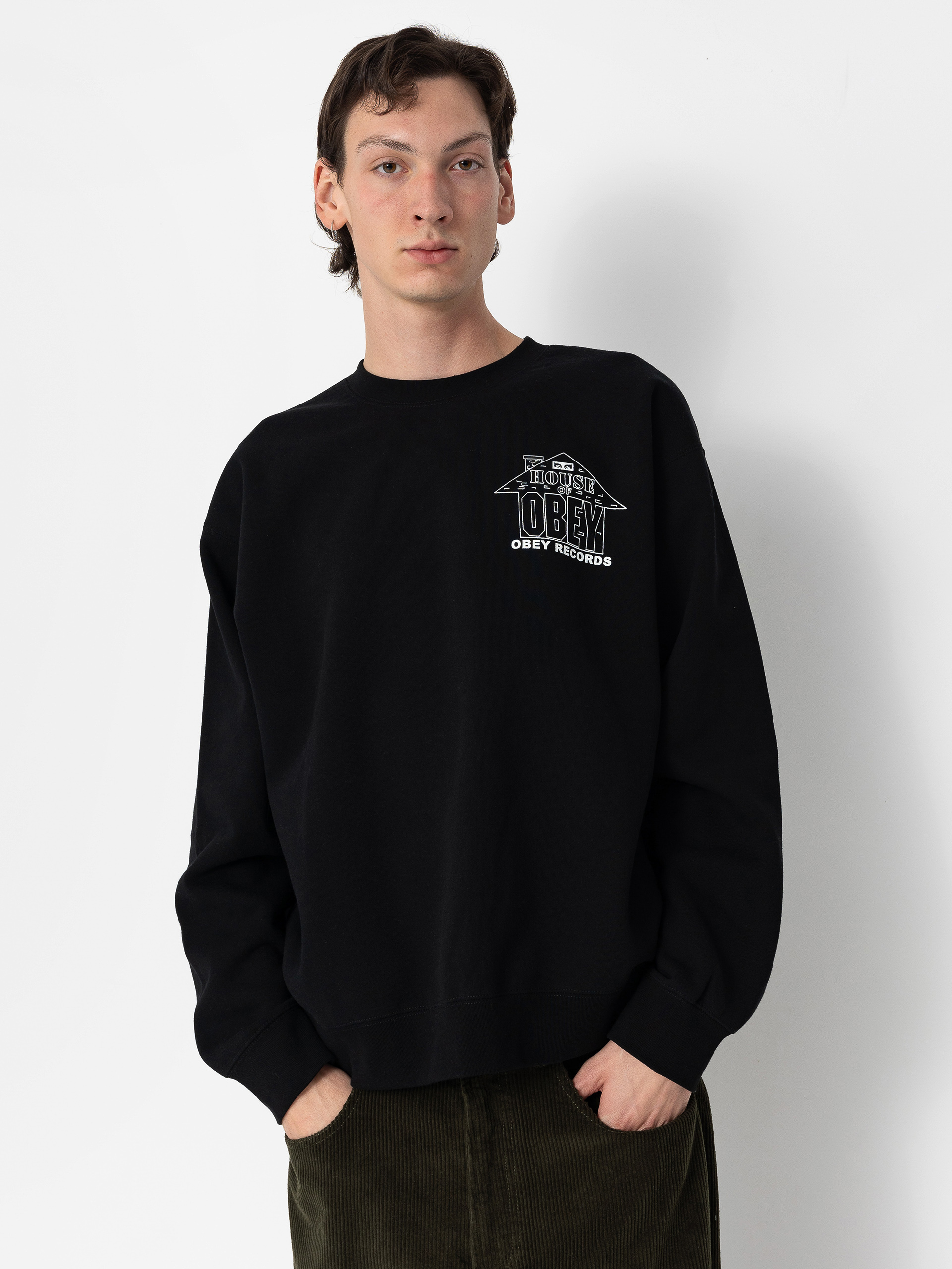 Mikina OBEY House Of Obey Records (black)