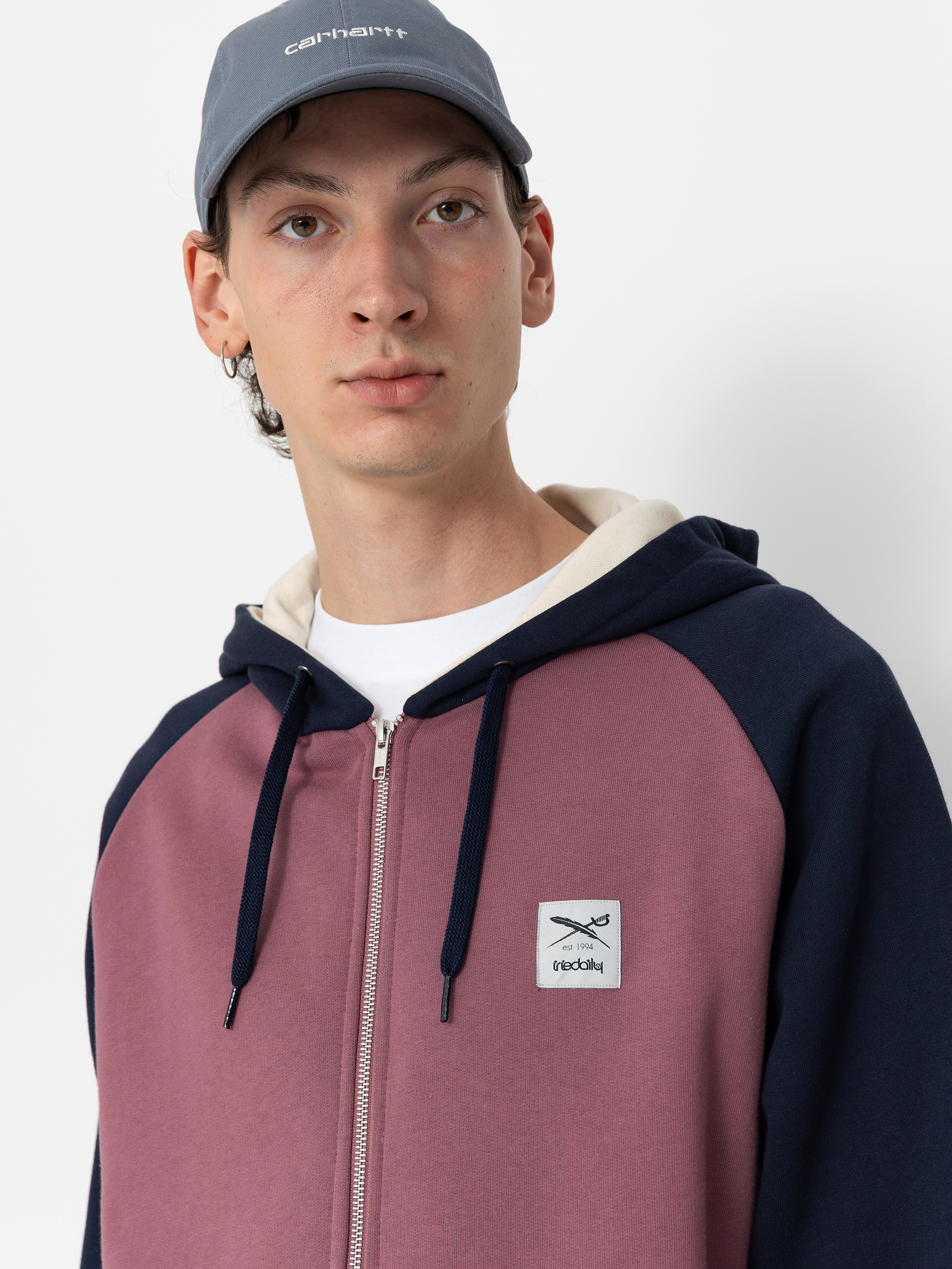 Mikina s kapucí Iriedaily De College 2 ZHD (navy red)