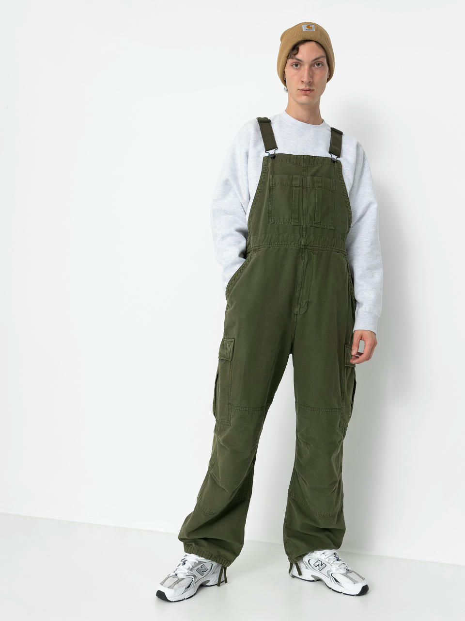 Kalhoty Carhartt WIP Cargo Bib Overall (tarragon)