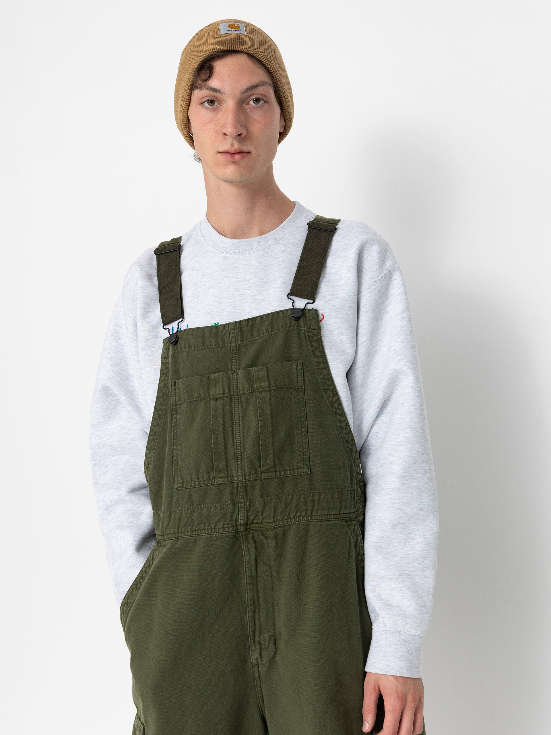 Kalhoty Carhartt WIP Cargo Bib Overall (tarragon)