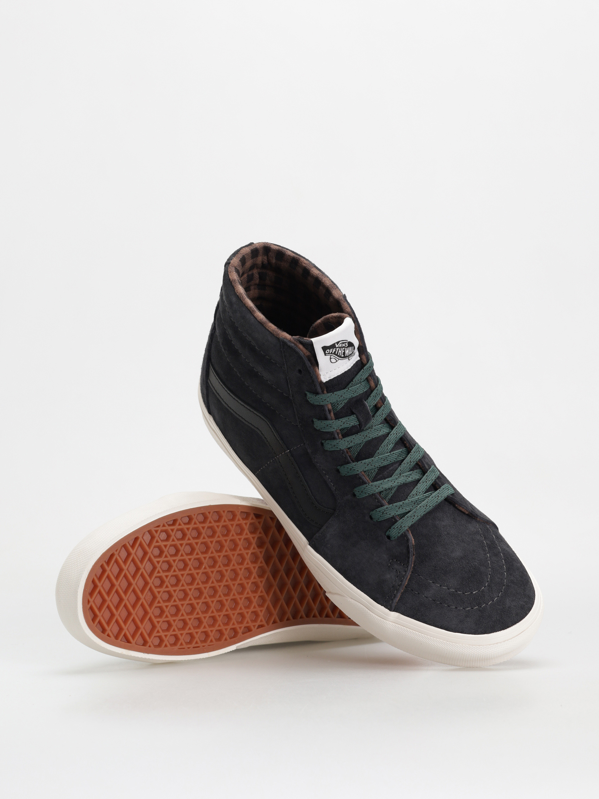 Boty Vans Sk8 Hi (pig suede plaid gray/black)