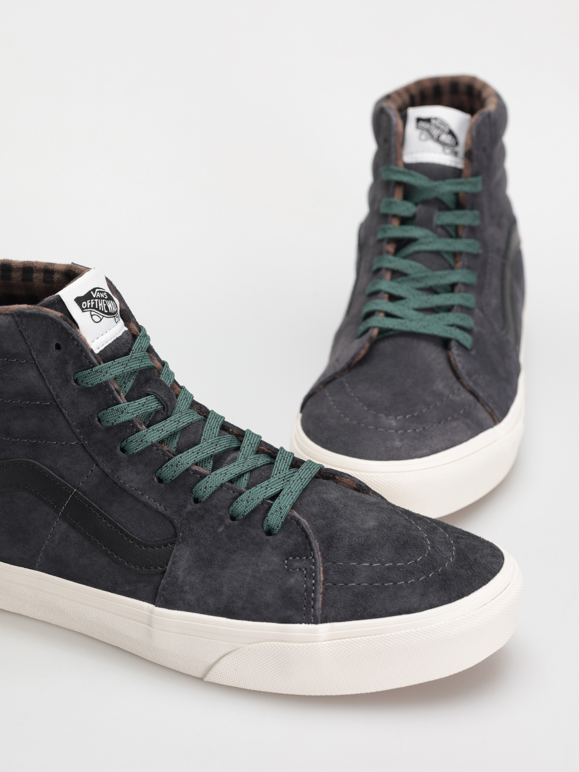 Boty Vans Sk8 Hi (pig suede plaid gray/black)