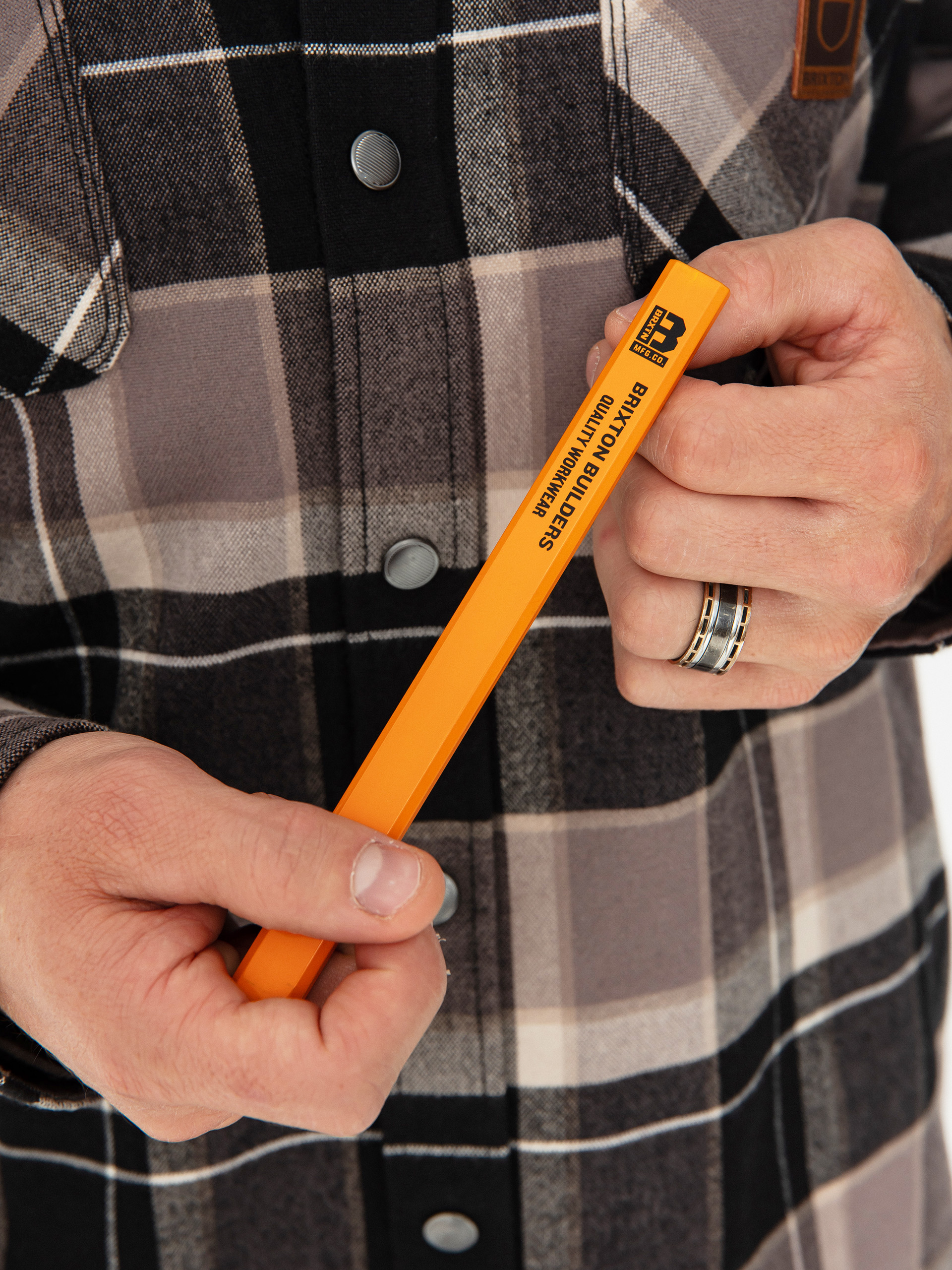 Košile Brixton Builders Bowery Str Wr Ls (black/charcoal/beige)